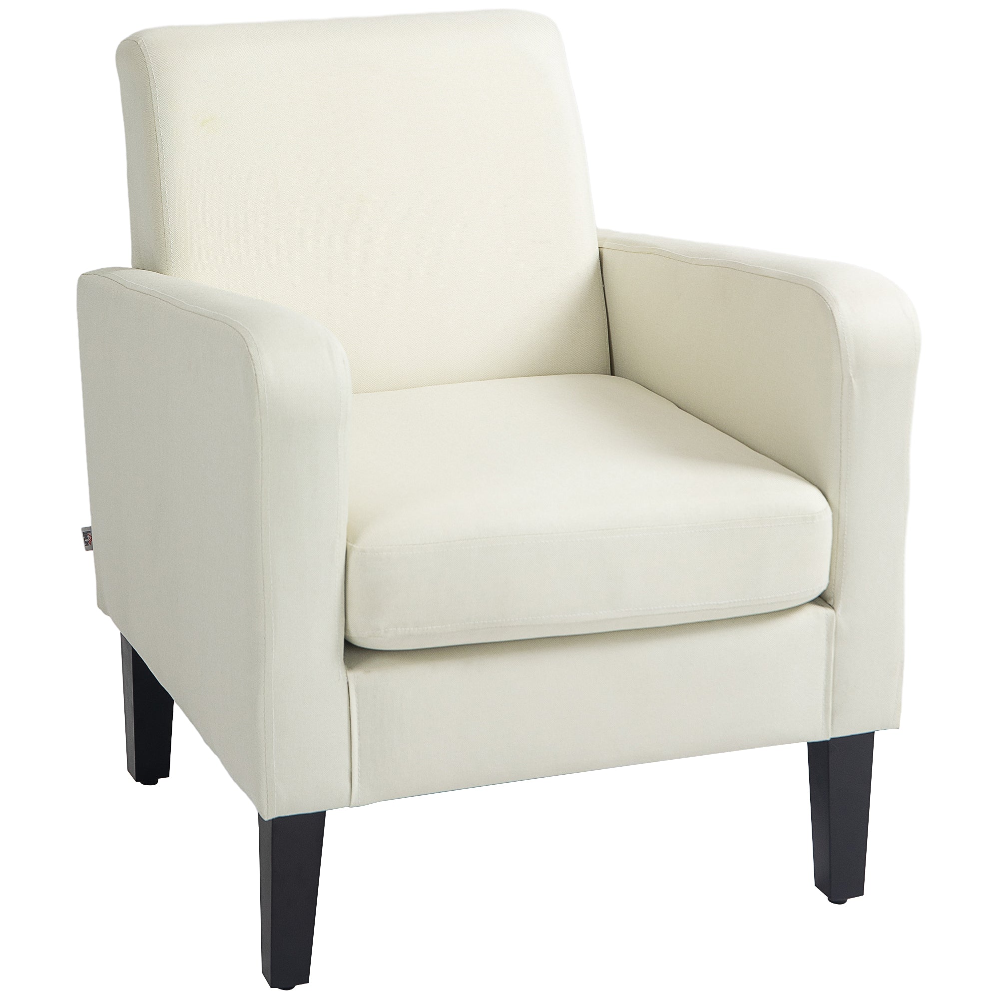 Modern Accent Chair with Comfortable Cushion - Cream White