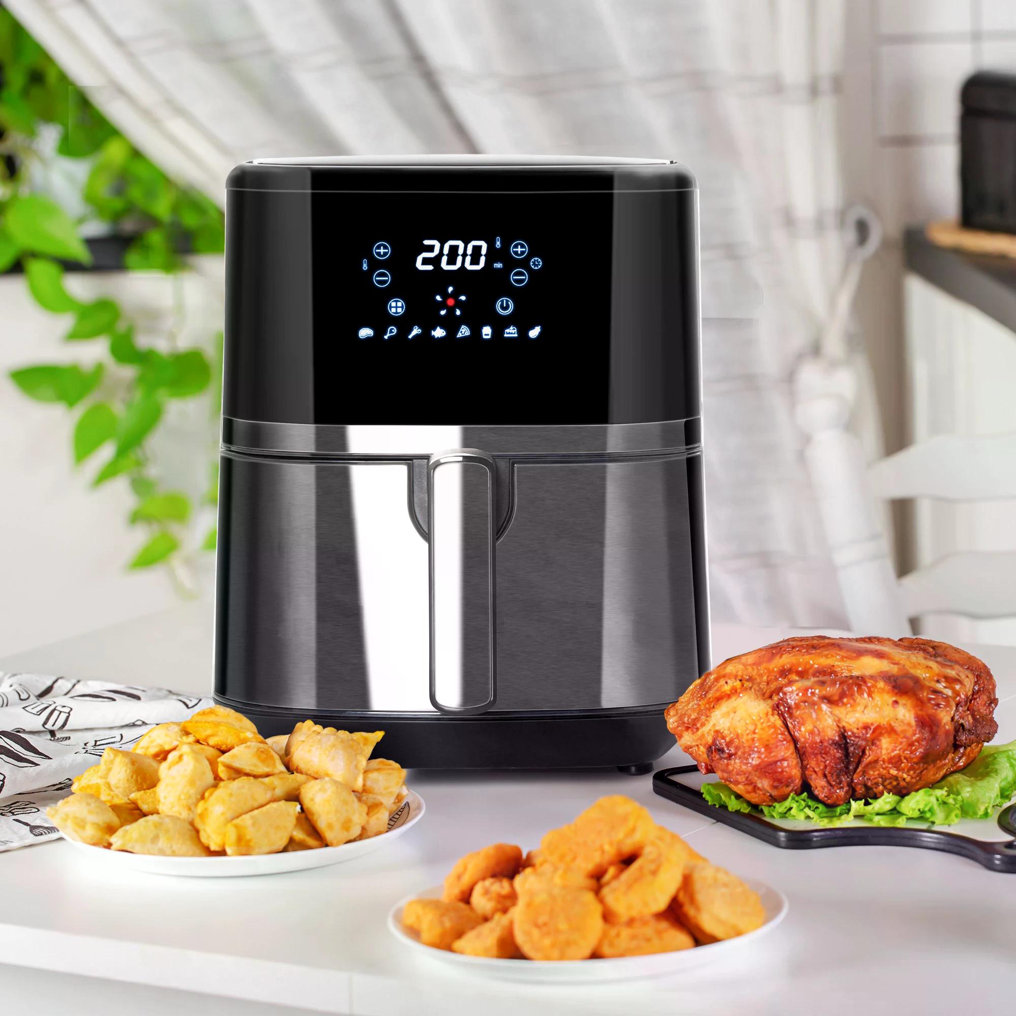 4.5L Digital Air Fryer with Adjustable Temperature and Timer - Black