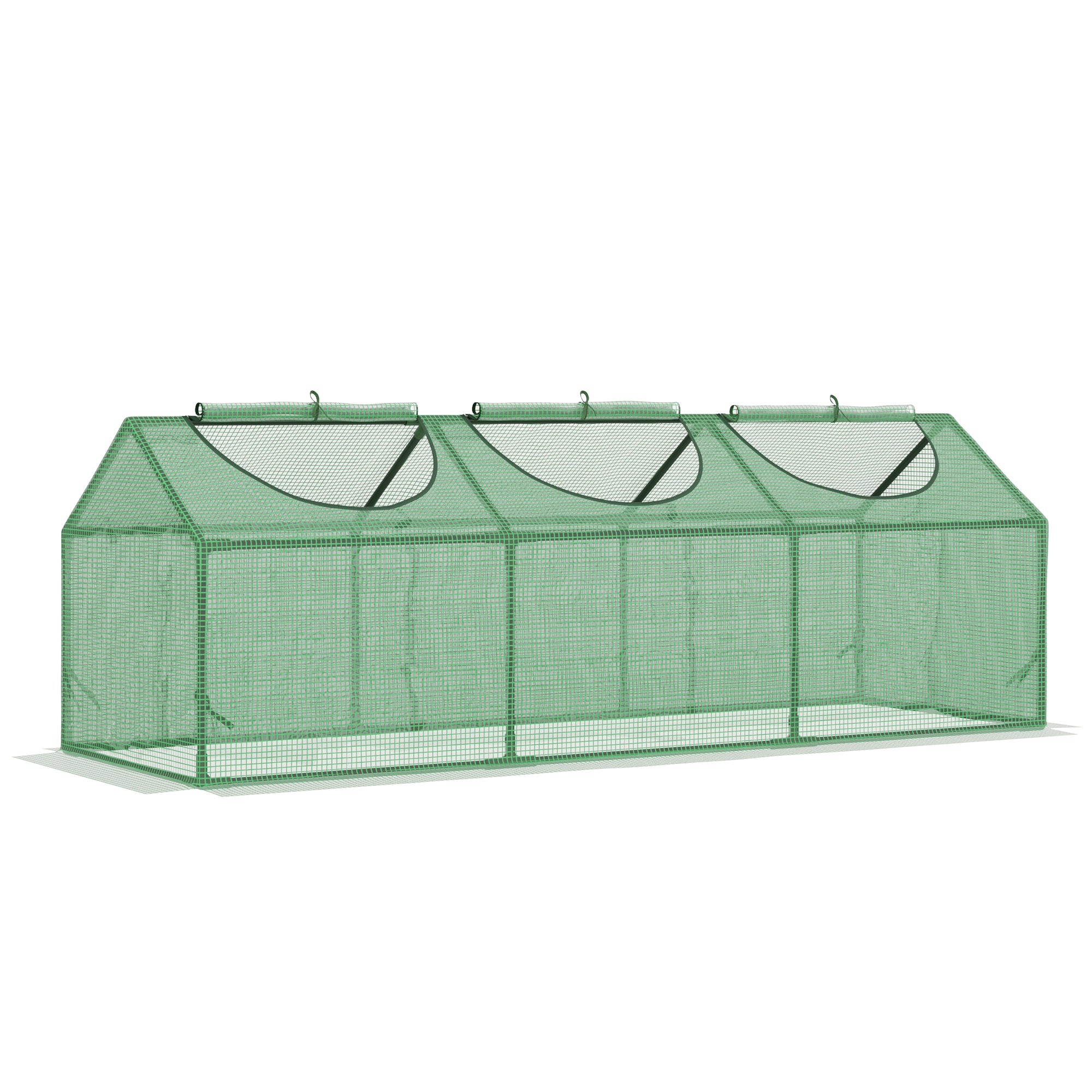 Mini Greenhouse with Durable PE Cover and Observation Windows - Green