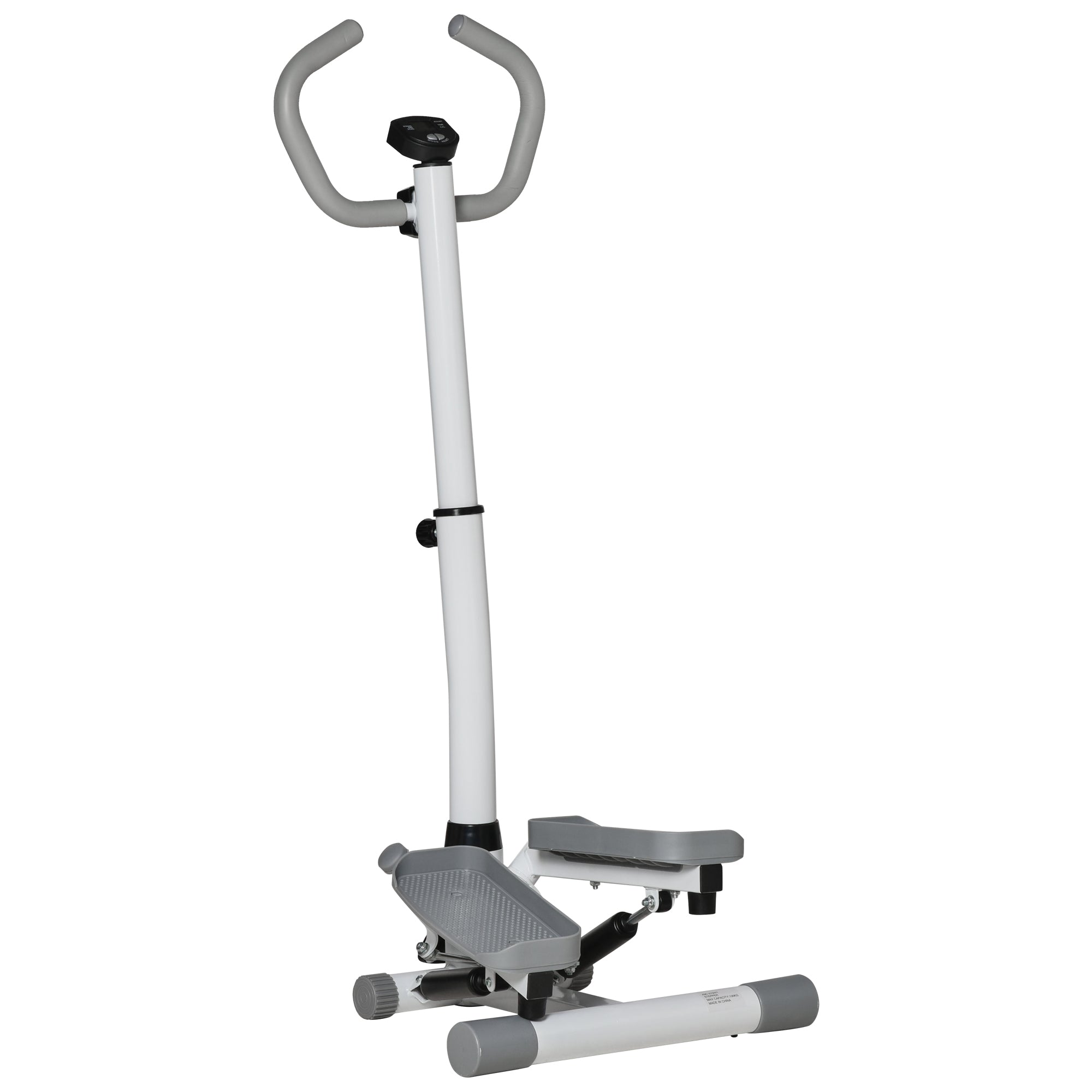 Adjustable Twist Stepper Machine with LCD Screen and Handlebars - White