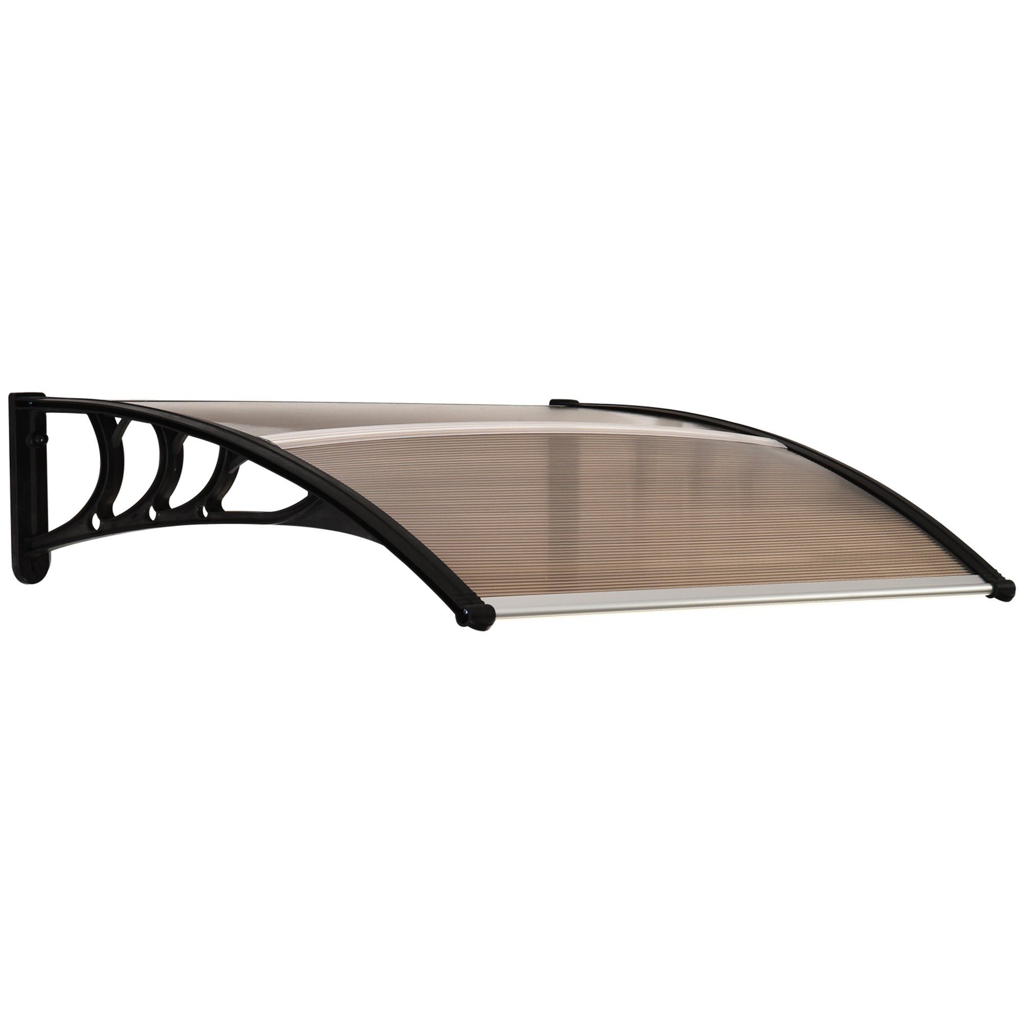 Modern Curved Polycarbonate Door Canopy with UV Protection - Brown