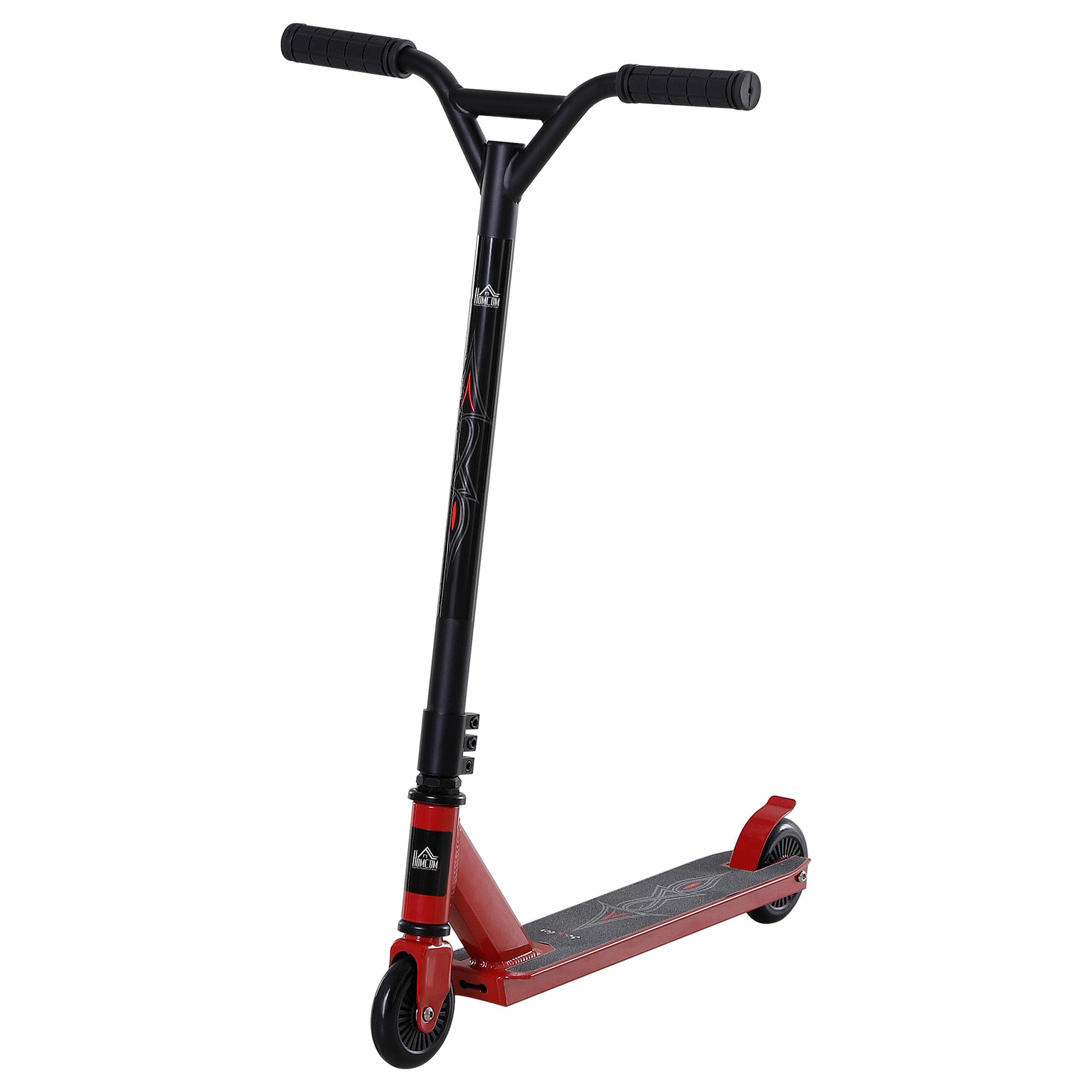 Teens Adult Street Stunt Kick Scooter Intermediate and Beginner Freestyle Tricks Scooters For 14+ w/ Rear φ10cm Wheel&Brake - Red