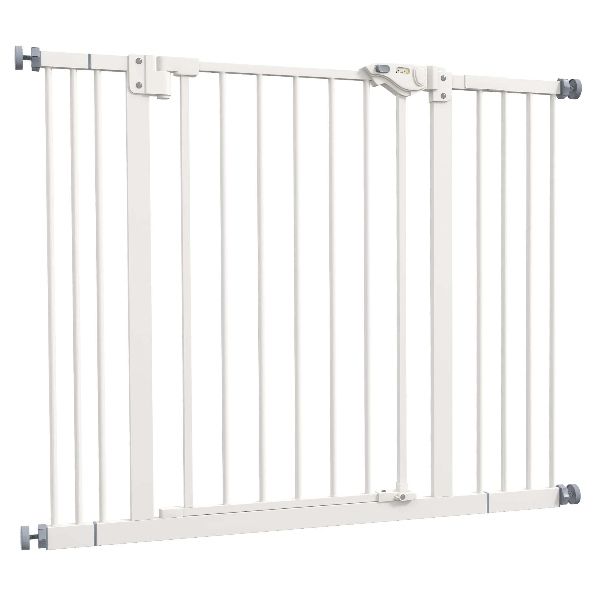Adjustable Metal Dog Gate 74-100cm Wide with Automatic Closing - Black