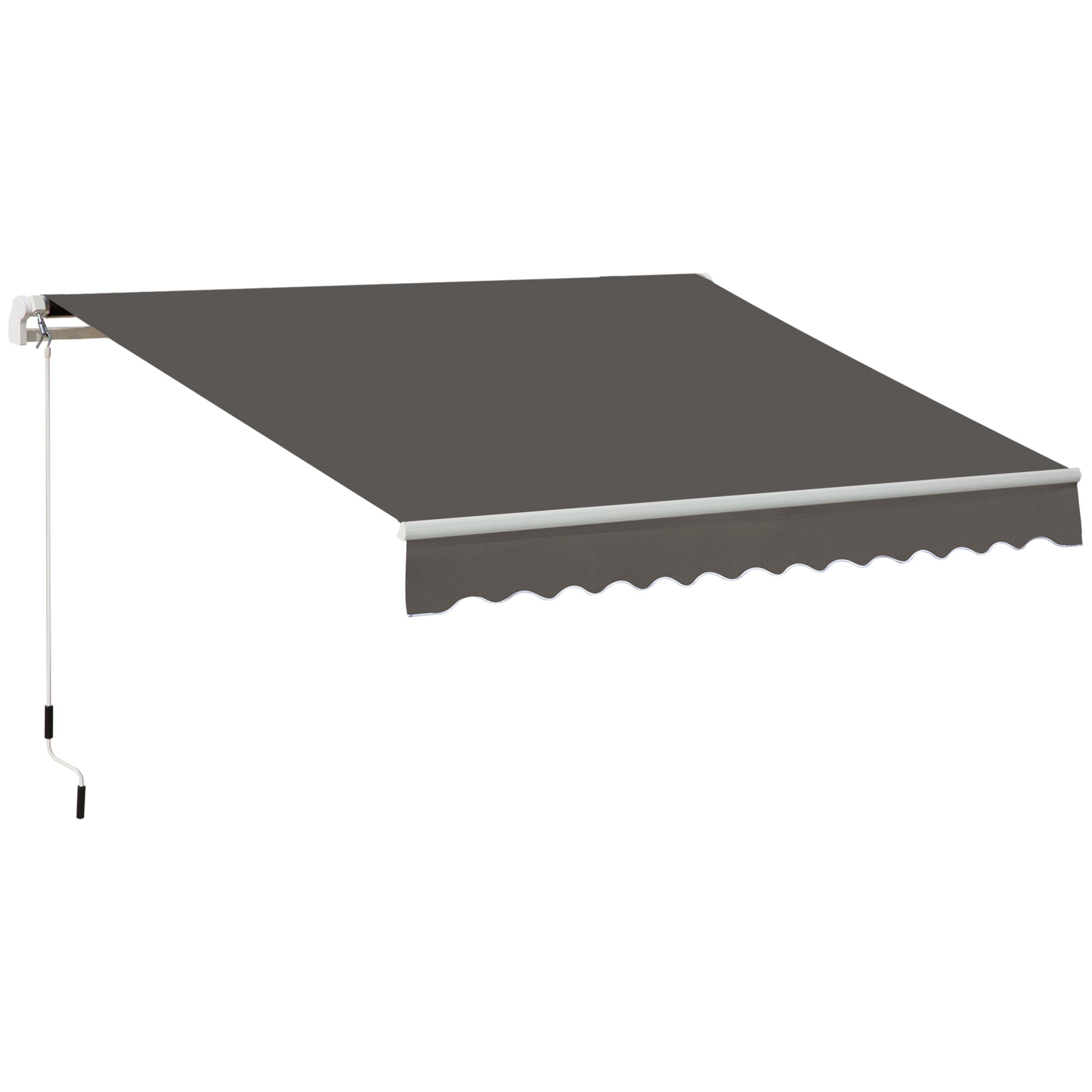 Lightweight Manual Window Awning Canopy with Aluminium Frame - Grey