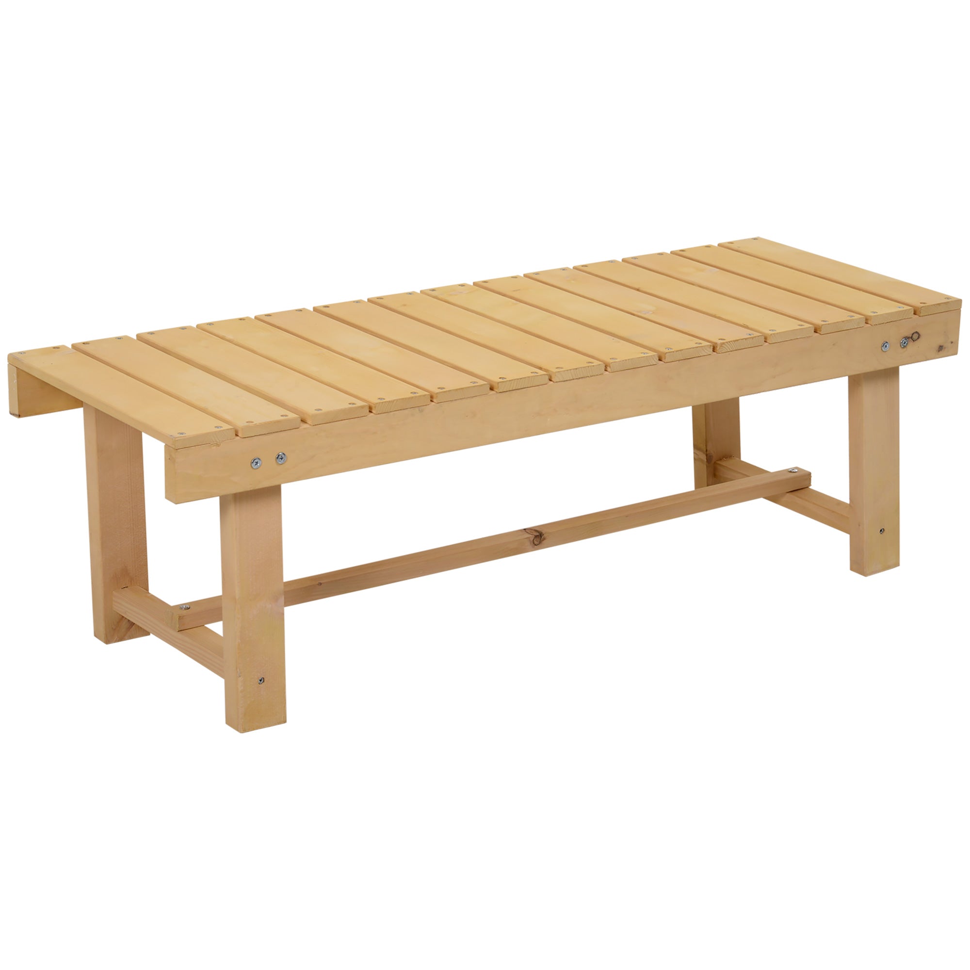 5 Piece 2 Seater Outdoor Wooden Bench Set - Natural Fir Wood Finish