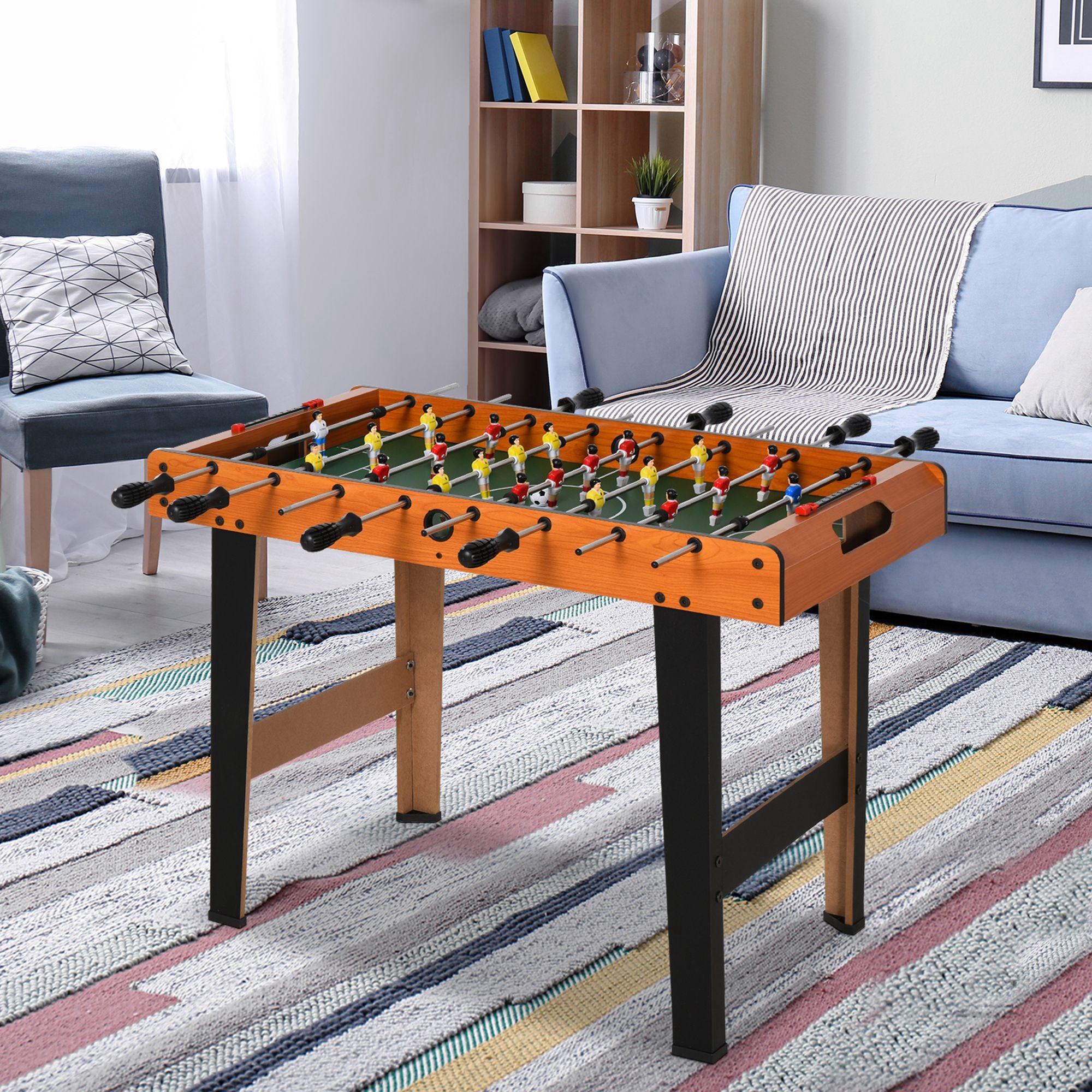Soozier Heavy Duty 84.5cm Foosball Table with 8 Rods and 2 Balls - Wood Grain