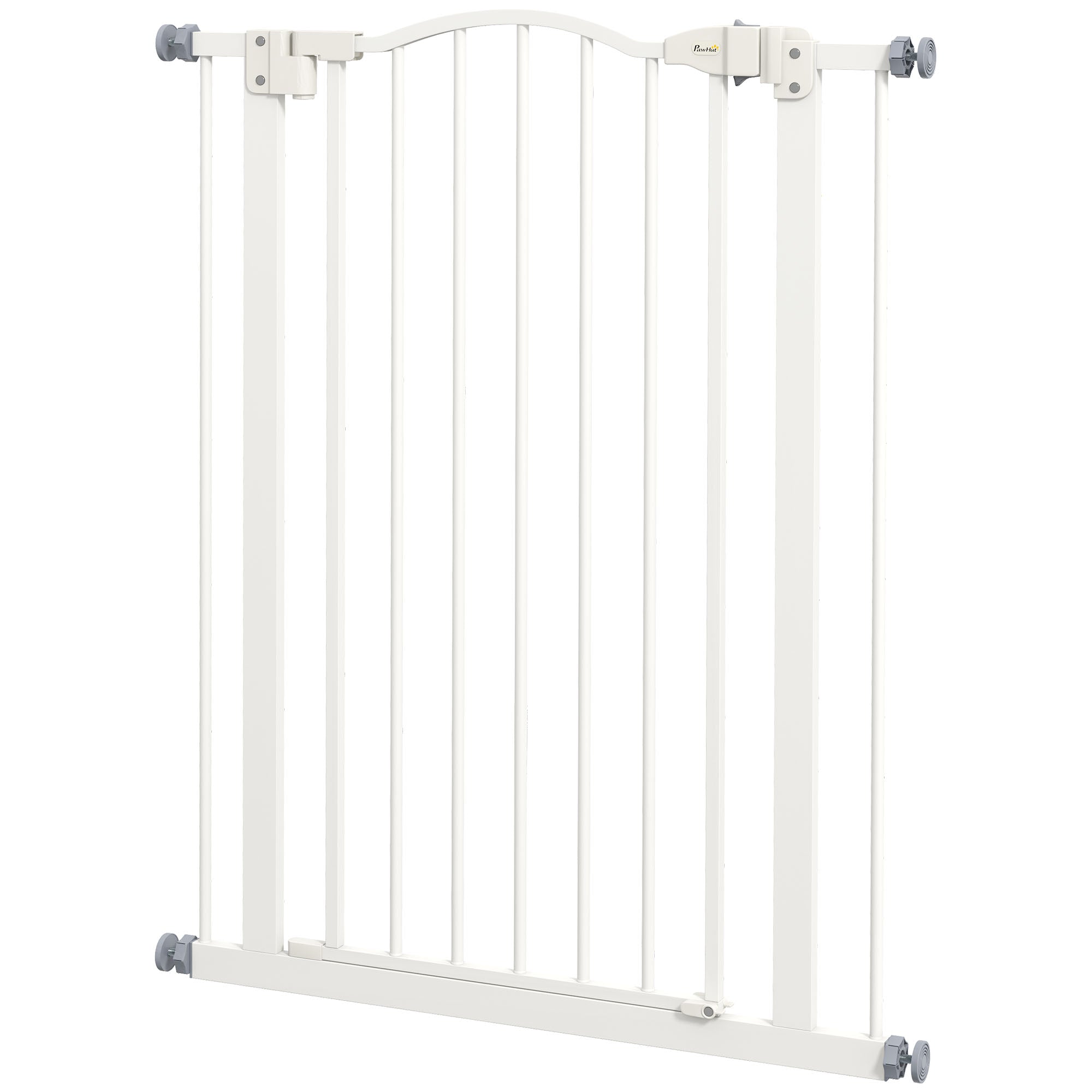 Metal Pet Safety Folding Dog Gate Adjustable Width - White