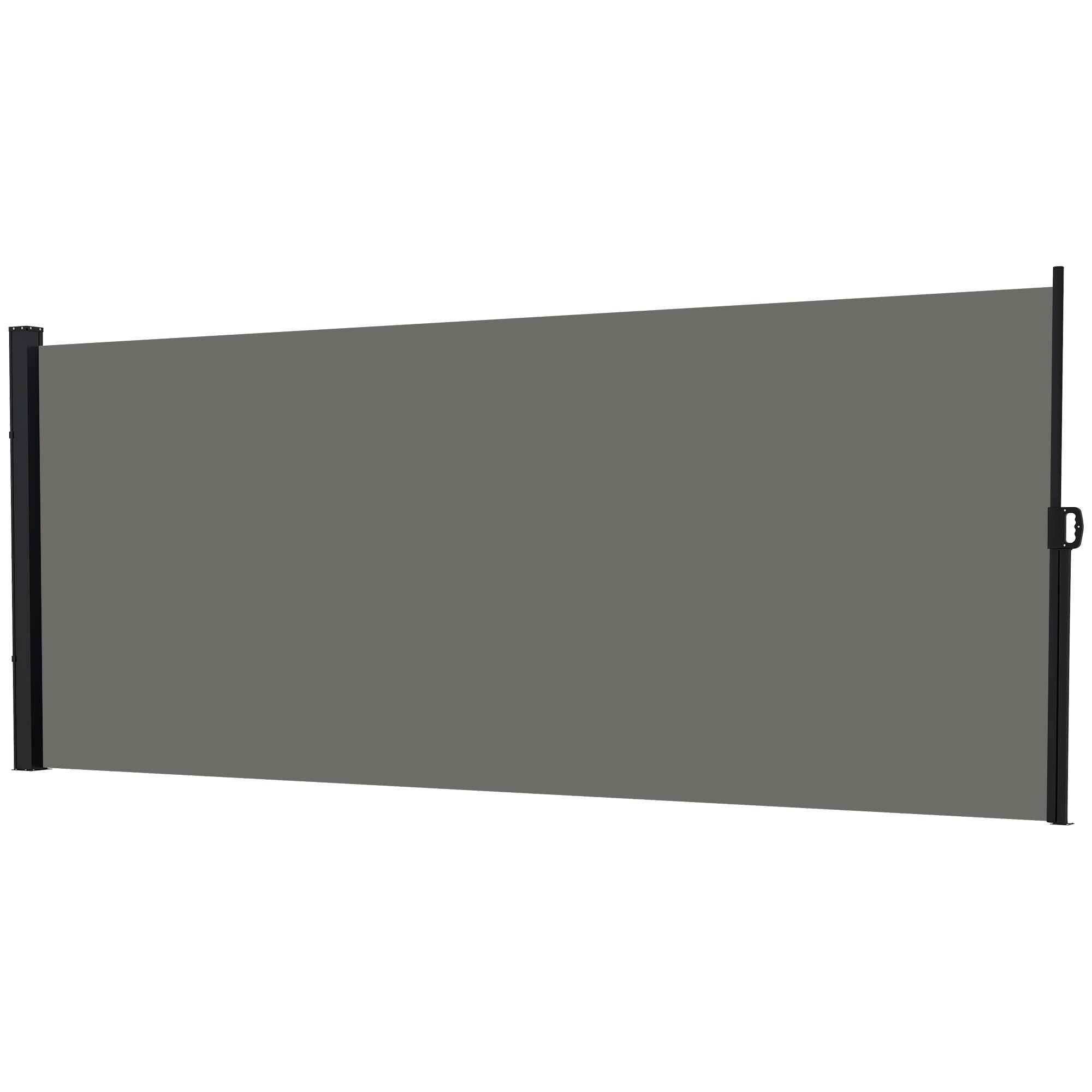 Retractable Outdoor Privacy Side Awning with UV30+ Polyester 400x180 cm - Dark Grey