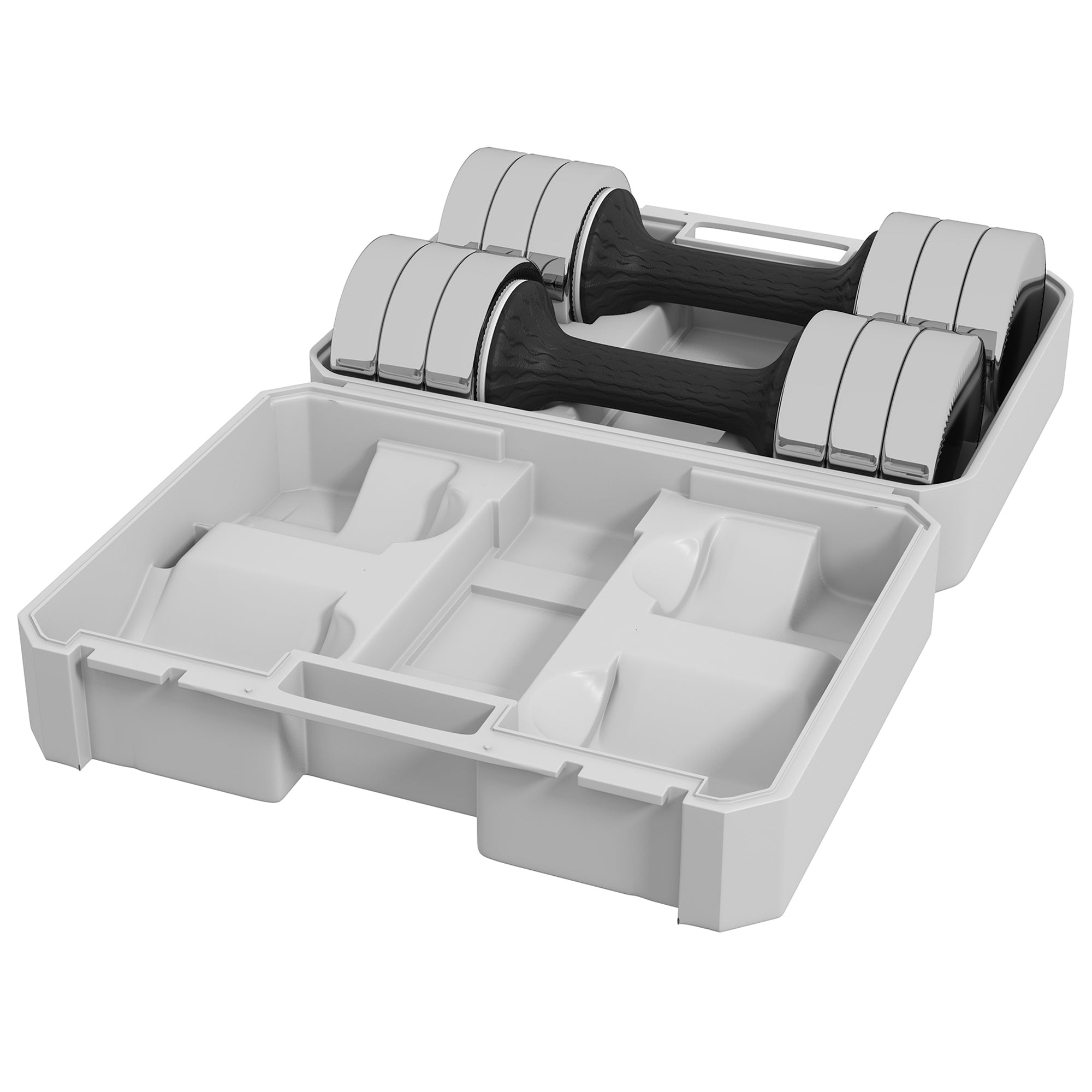 Set of 2 Adjustable 10kg Dumbbells with Durable Galvanised Storage Box