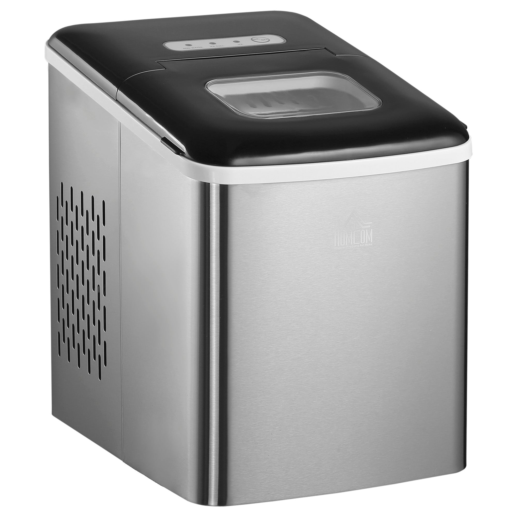 Counter Top Ice Maker Machine 12kg 24Hrs Stainless Steel Black