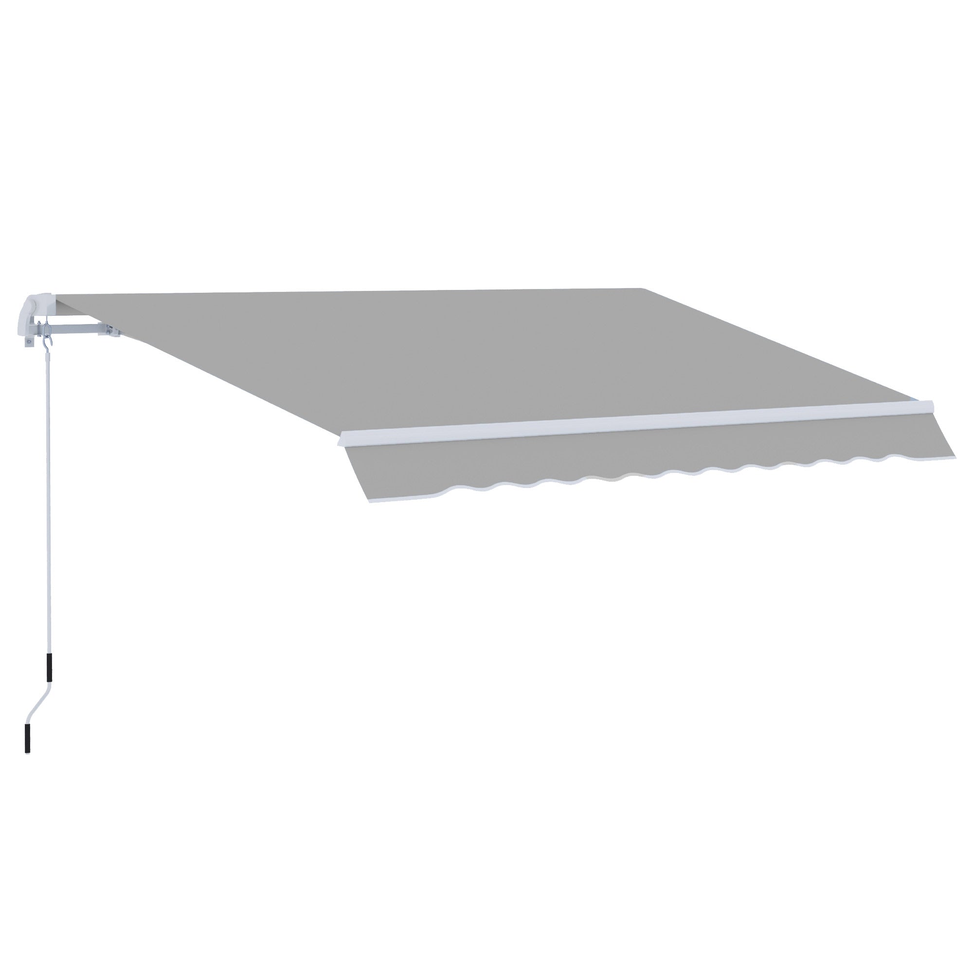 Lightweight Manual Window Awning Canopy with Aluminium Frame - Light Grey
