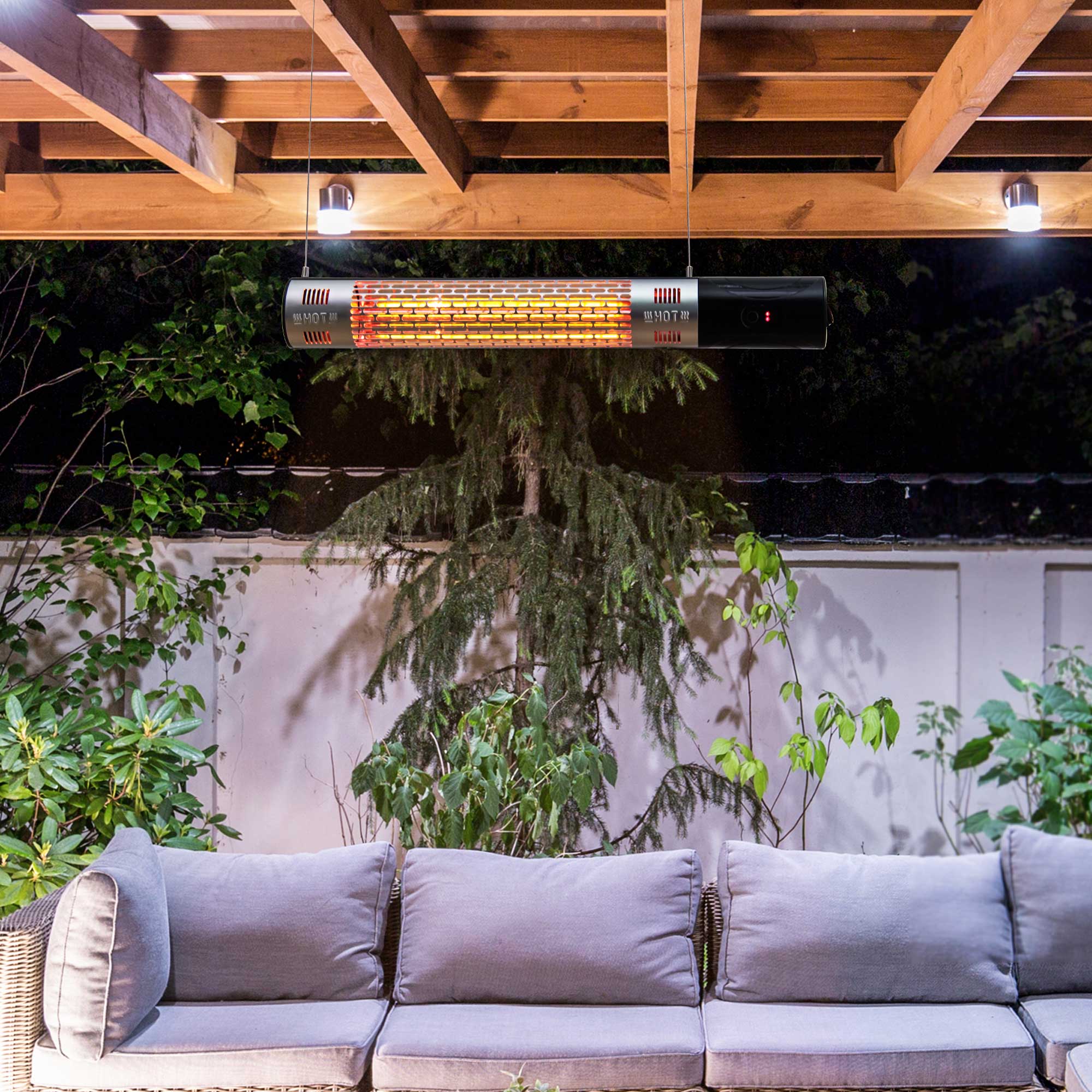 Outdoor Patio Heater 1500W Wall Mounted Infrared Halogen Black