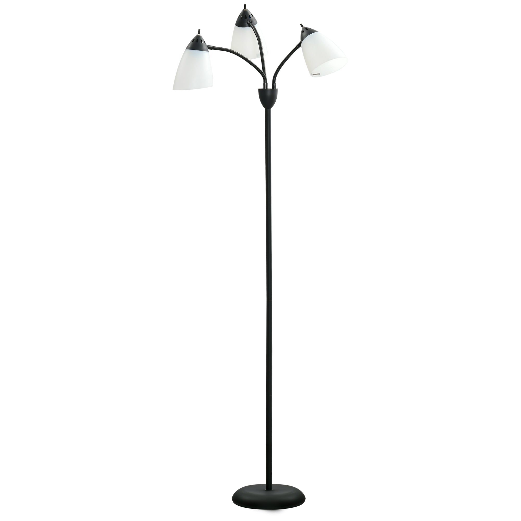 Arc Tree Floor Lamp with 3 Adjustable Rotating Lights Industrial Standing Lamp - Black