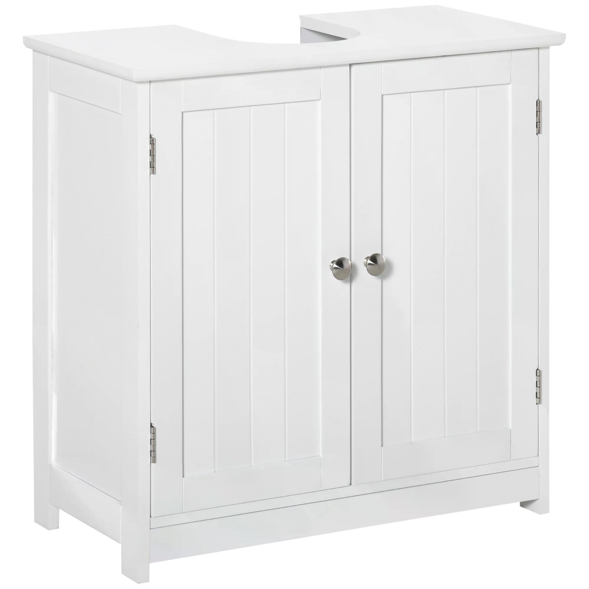 Under Sink Storage Cabinet with Adjustable Shelves 60x60x30cm - White