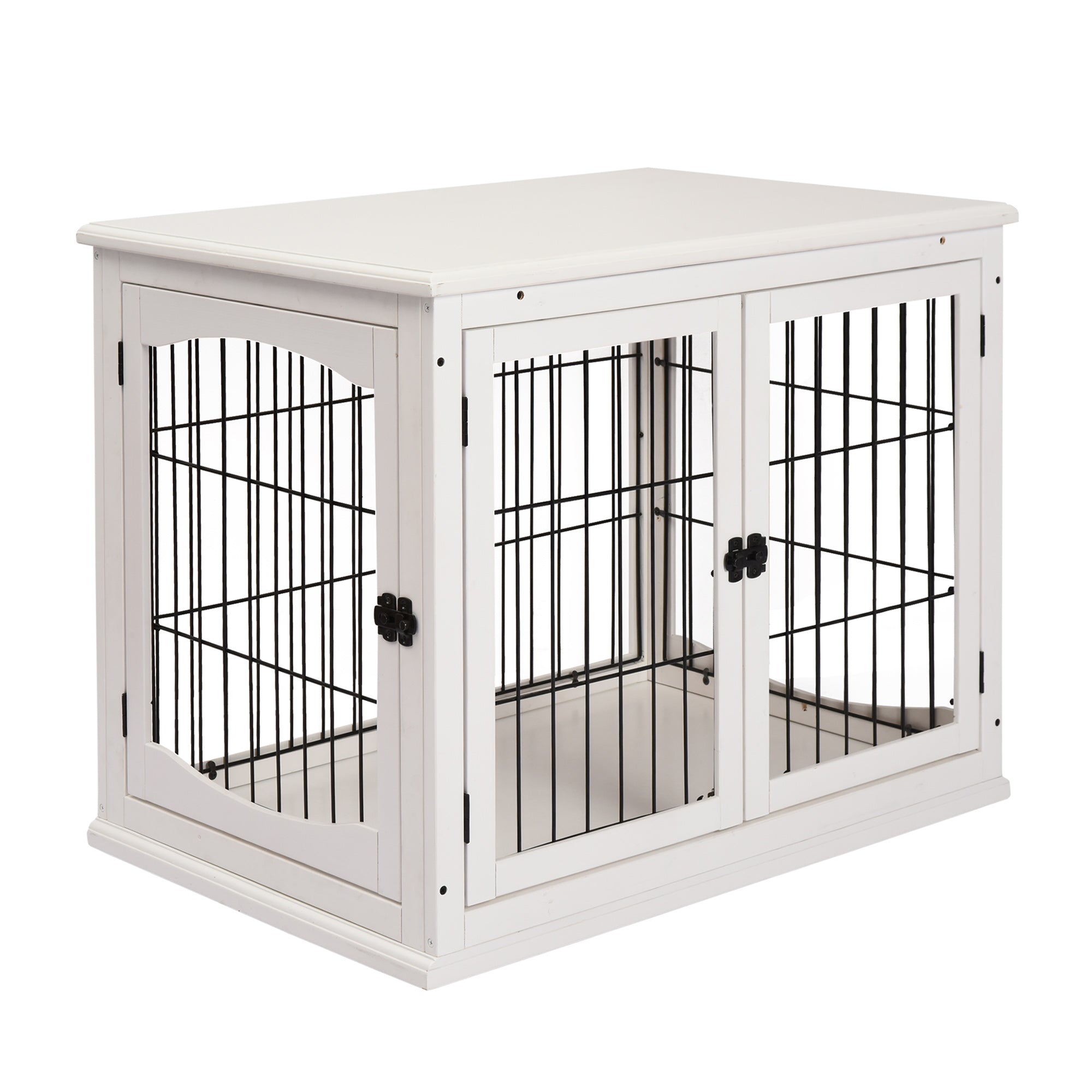 MDF 3-Door Small Indoor Pet Cage - White