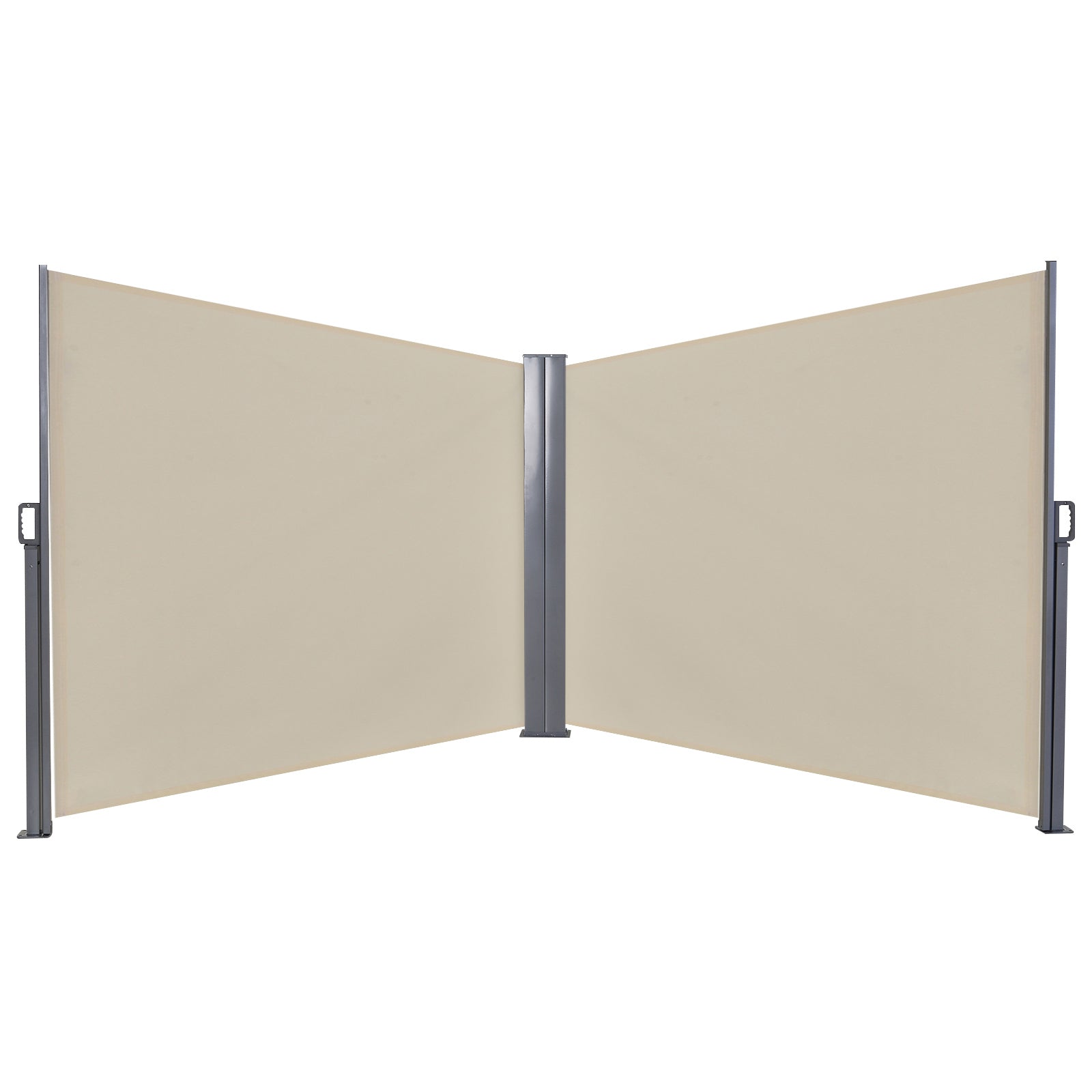 Double Canopy Retractable Side Awning 280gsm PU Coated Beige