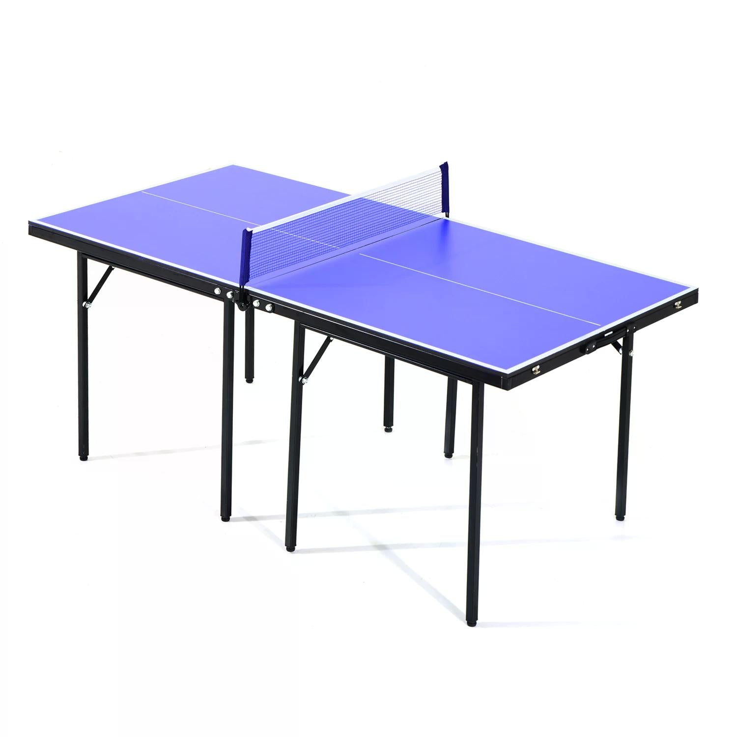 Folding Mini Compact Table Tennis Top with Professional Net Set - Blue
