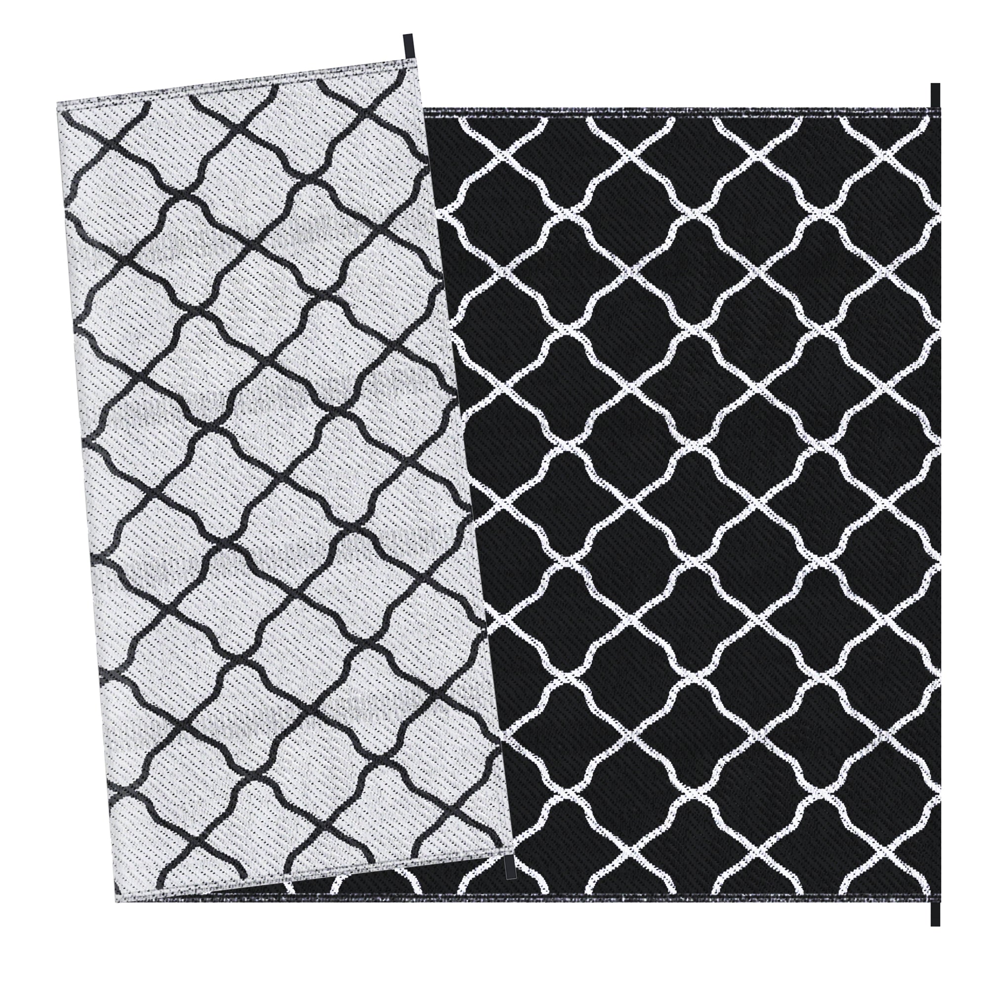 Reversible Outdoor Rug with Carry Bag 182x274cm Black Waterproof