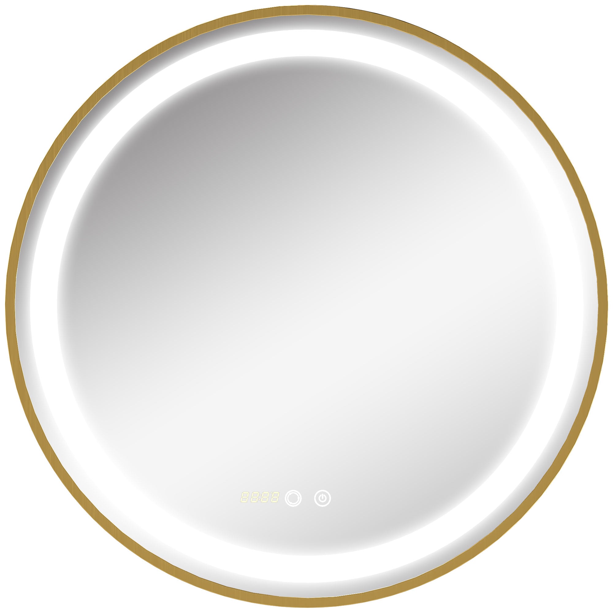 Dimmable LED Round Bathroom Mirror with Memory Function - 60cm