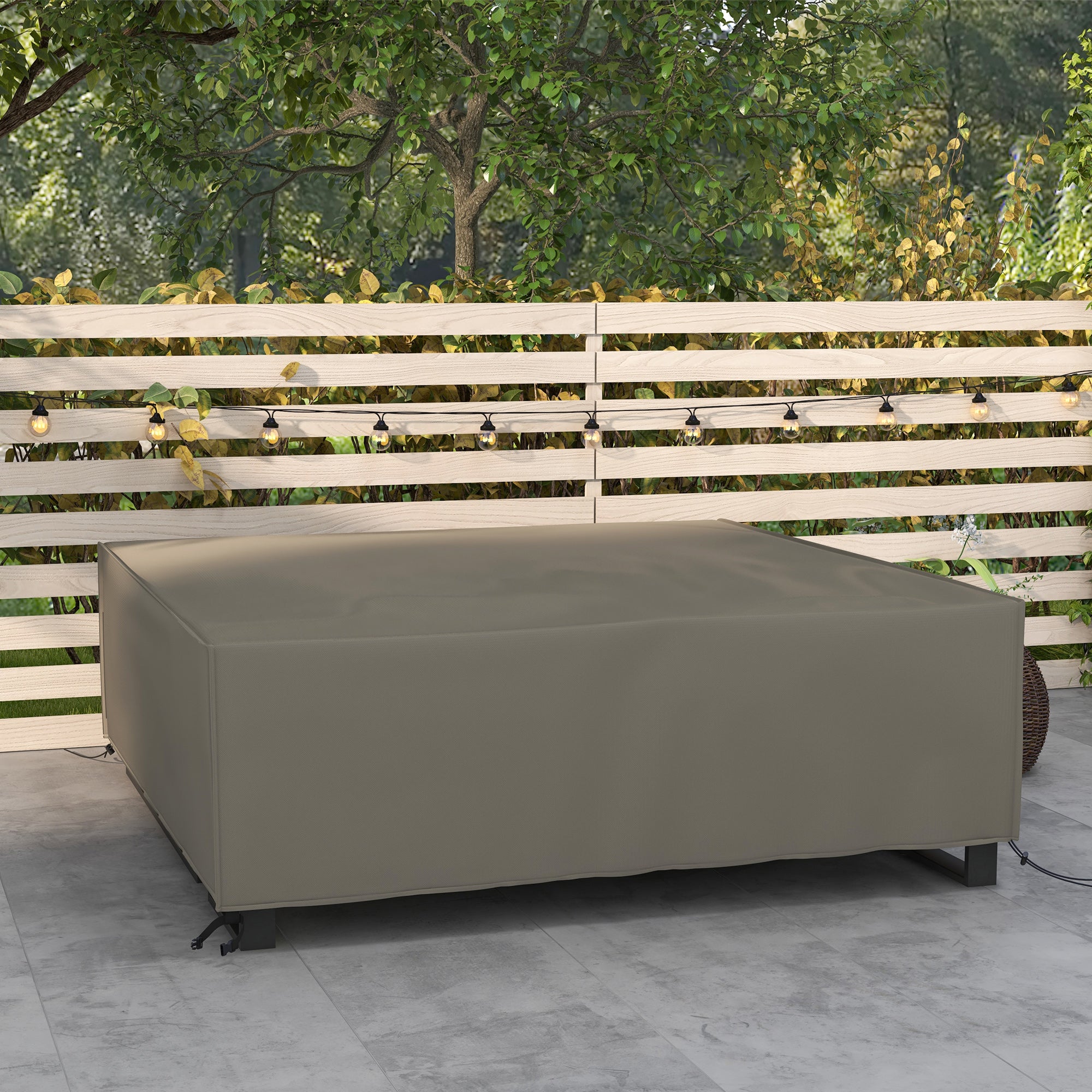 Large Square Patio Garden Furniture Cover Set 230x230cm 600D Oxford - Grey