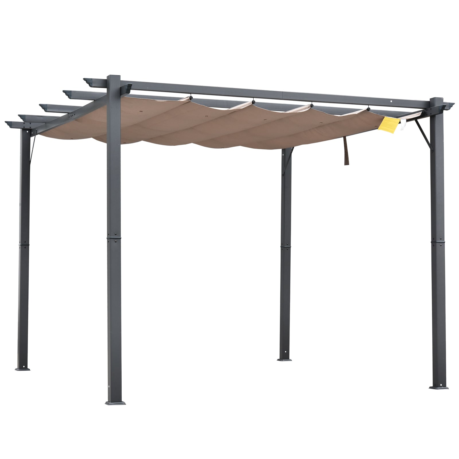 Retractable Aluminium Pergola Canopy Gazebo with UV Resistant Roof - Grey