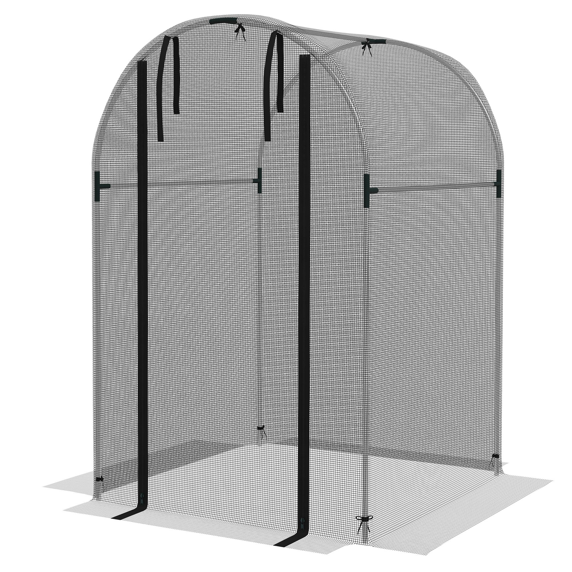 Galvanised Steel Fruit Cage with Zipped Door 1.2x1.2x1.9m - Black