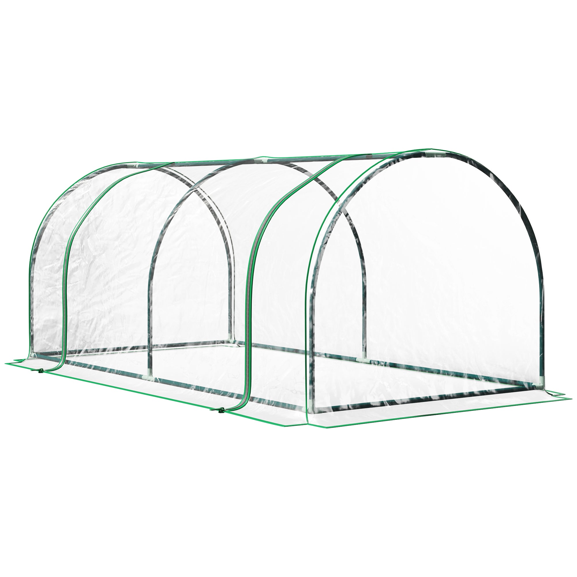 1 Piece Walk-In Tunnel Greenhouse with Steel Frame and Transparent PE Cover - 200x100x80cm
