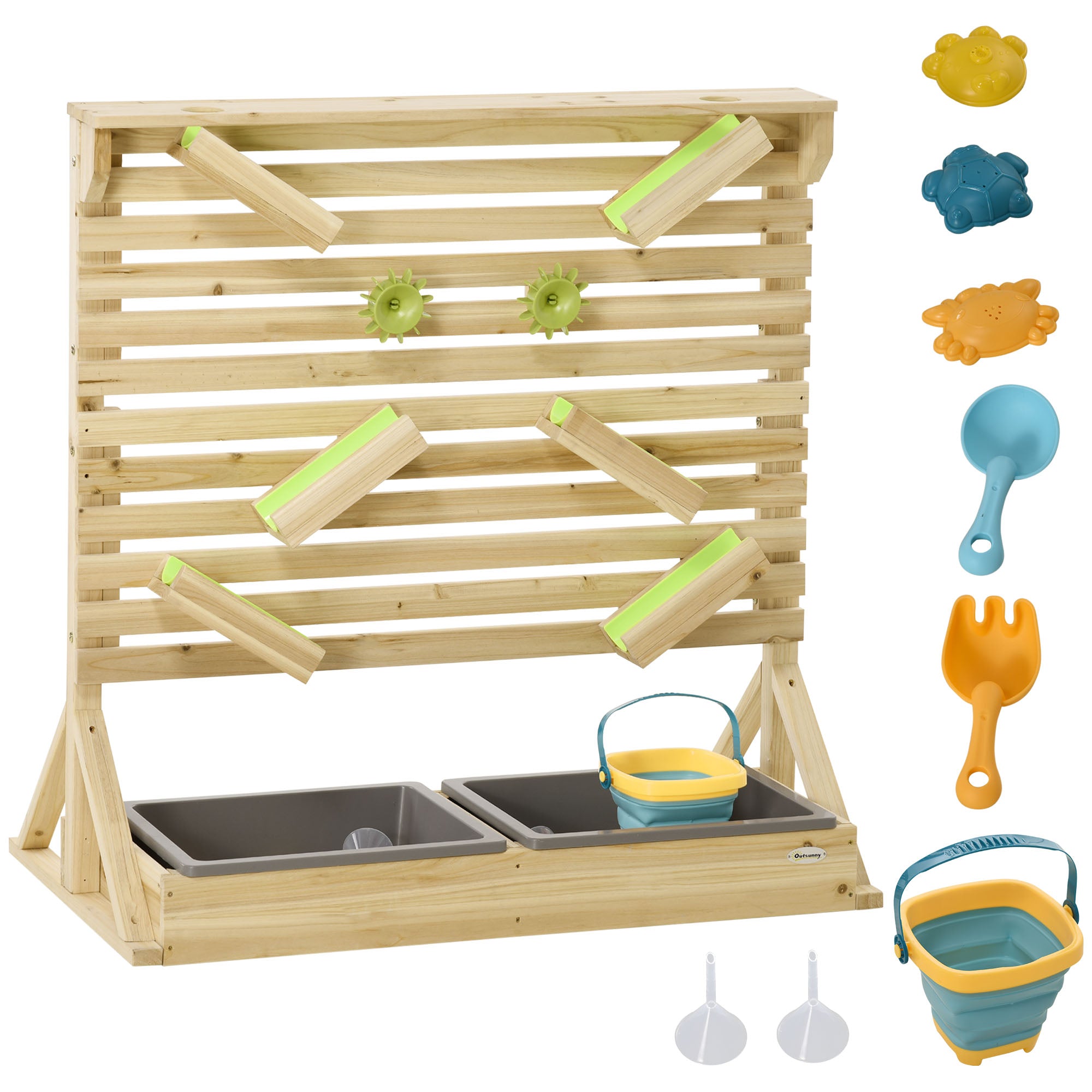 18 Piece Outdoor Kids Water and Sand Playset with Accessories - Blue