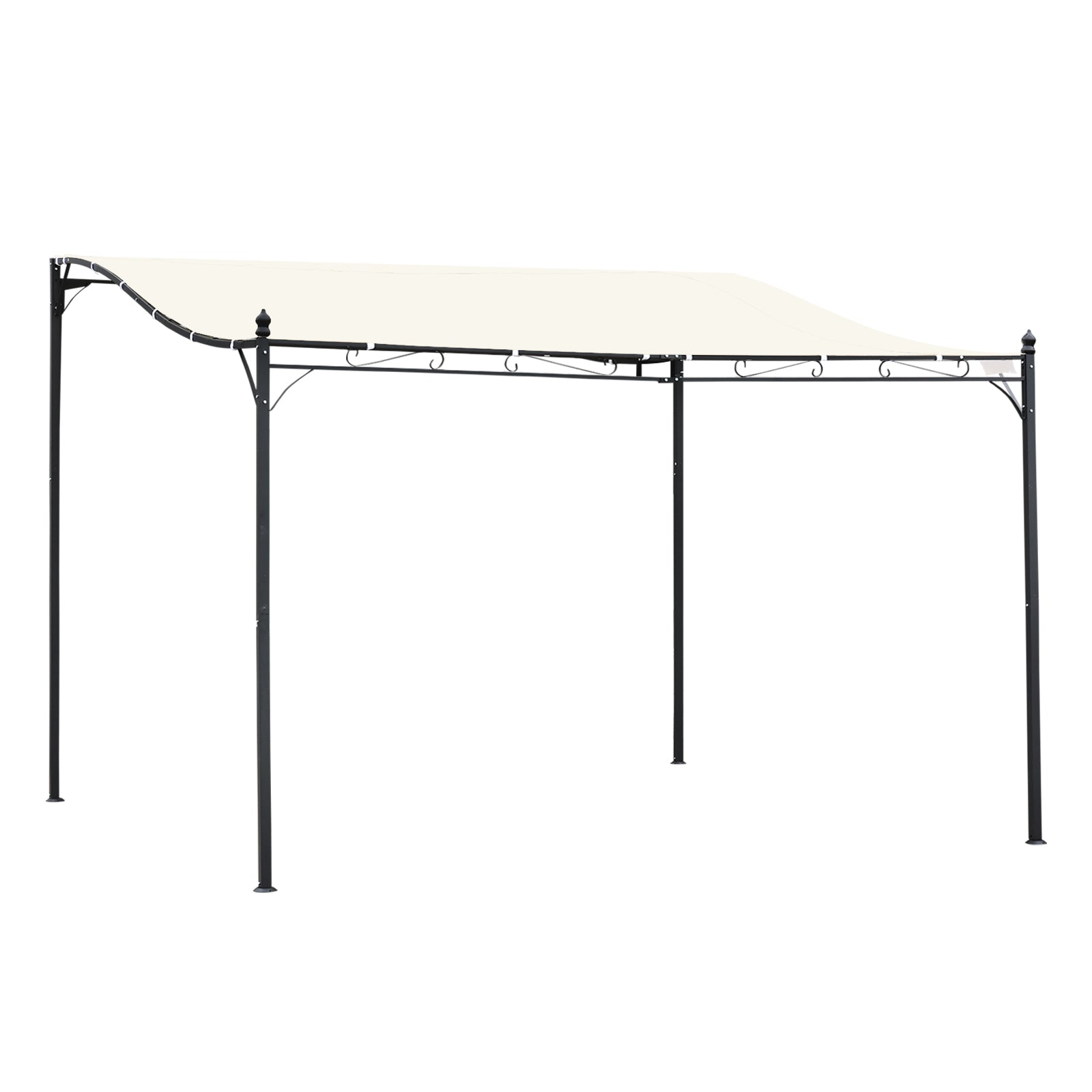 Durable Metal Garden Pergola with Rust Resistant Frame - Cream