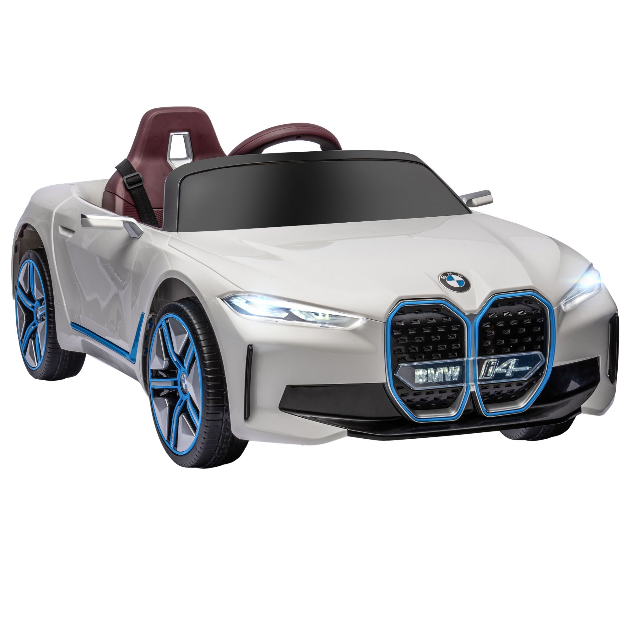 BMW i4 Licensed 12V Kids Electric Ride on Car w/ Remote Control, Power