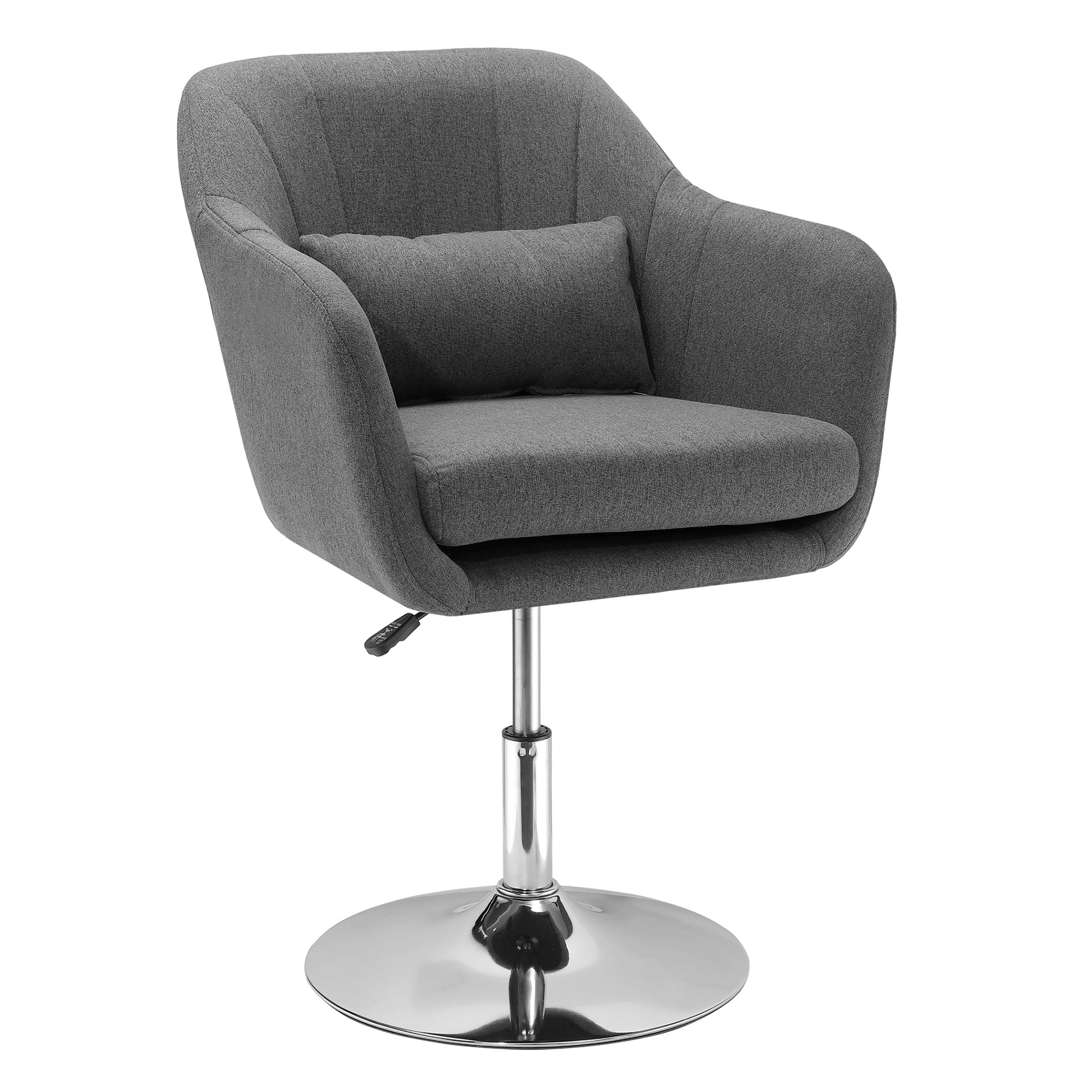 Retro Swivel Accent Chair with Adjustable Height and Lumbar Support - Neutral