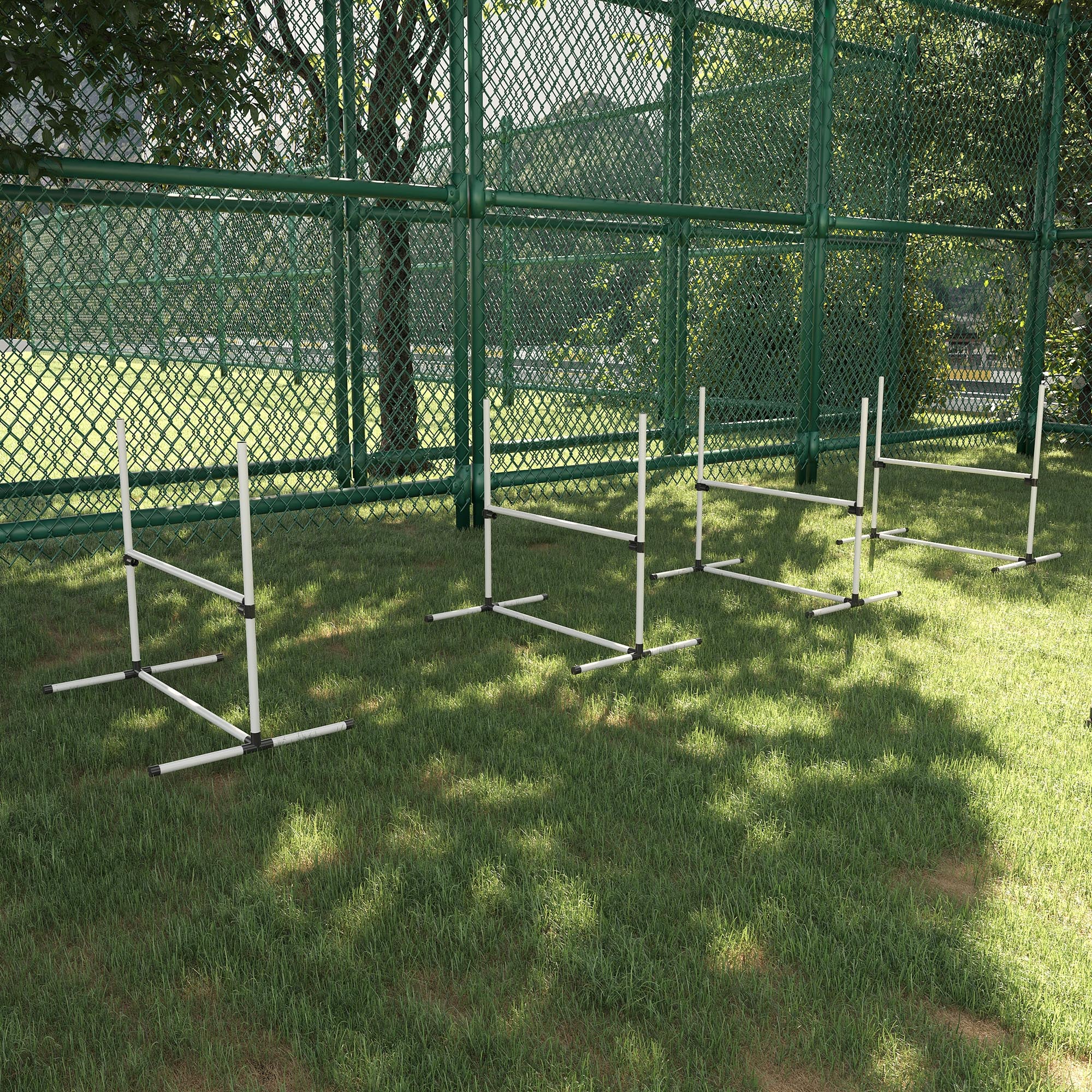 Canine Agility Jump Set 4-Piece with Carry Bag - White