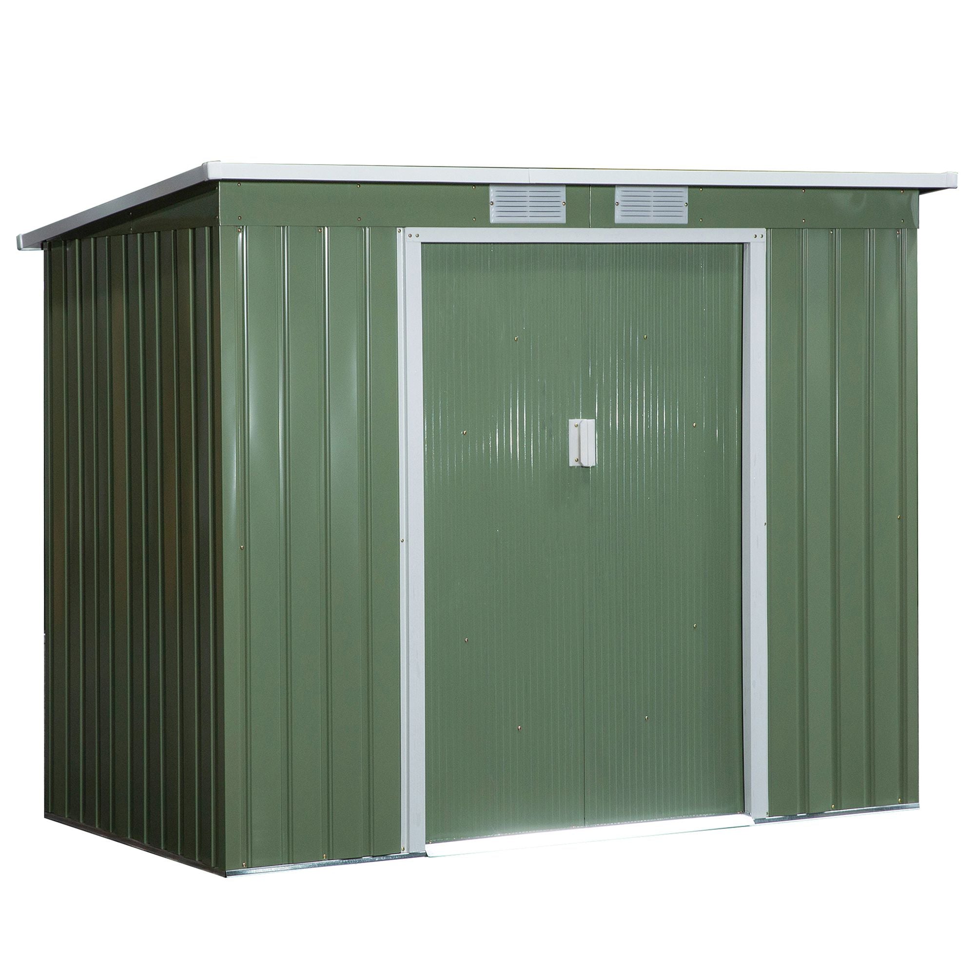 Large Metal Garden Storage Shed with Double Doors and Ventilation - Grey