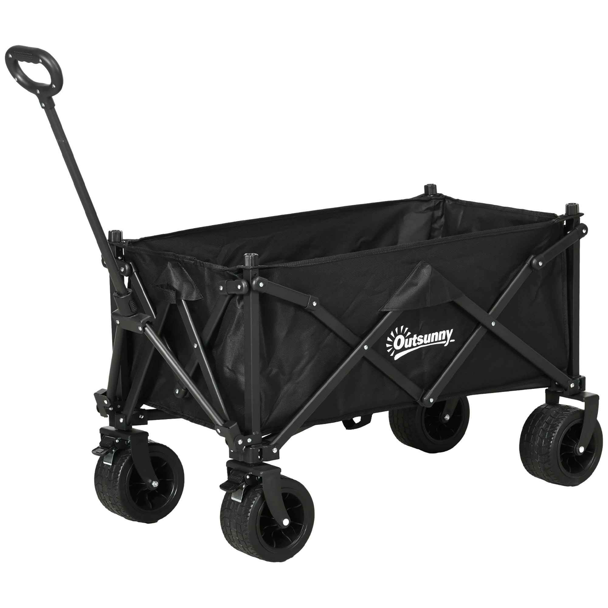 Folding Garden Trolley with Carry Bag 120KG Capacity Black