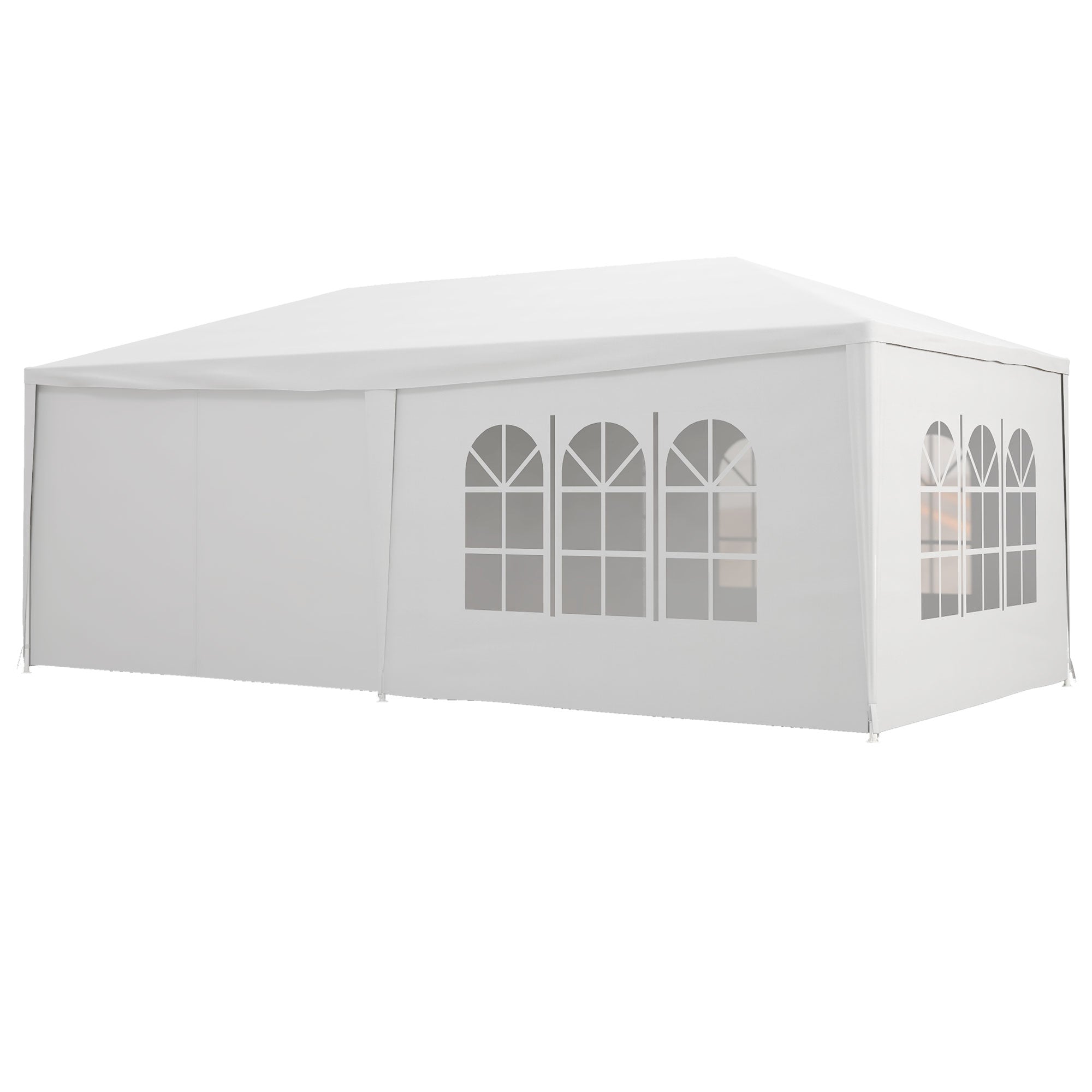 6 x 3 m Outdoor Waterproof Party Tent with 6 Removable Side Walls - White