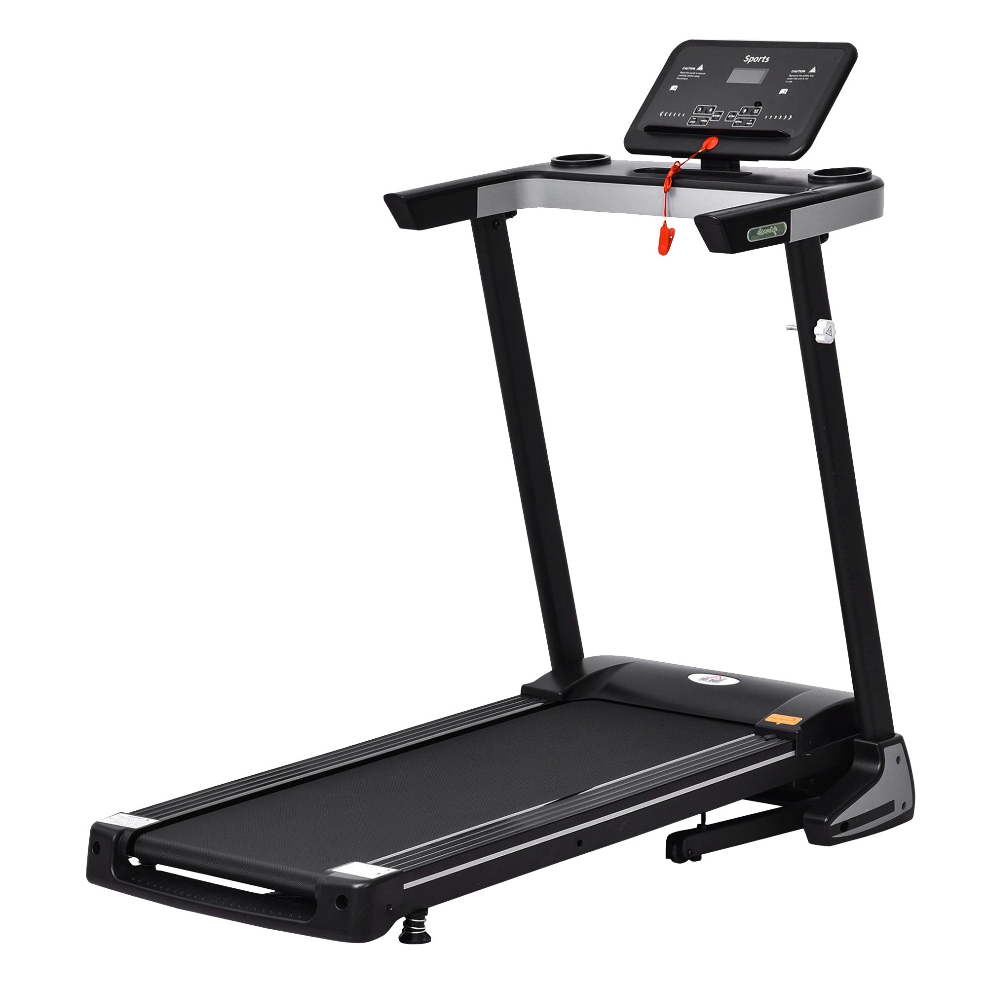 Folding Motorised Treadmill with LCD Display - Black