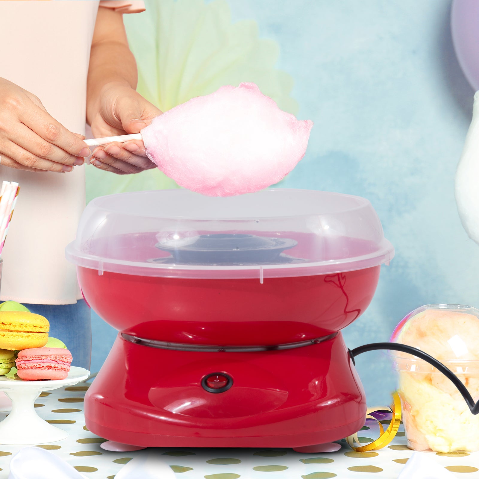 Electric Cotton Candy Maker 450W Stainless Steel - Red