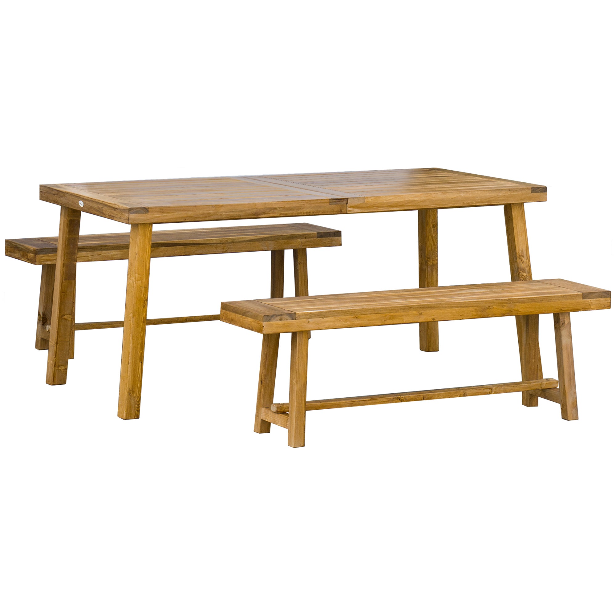 3 Piece Outdoor Garden Dining Set Acacia Wood Natural Finish