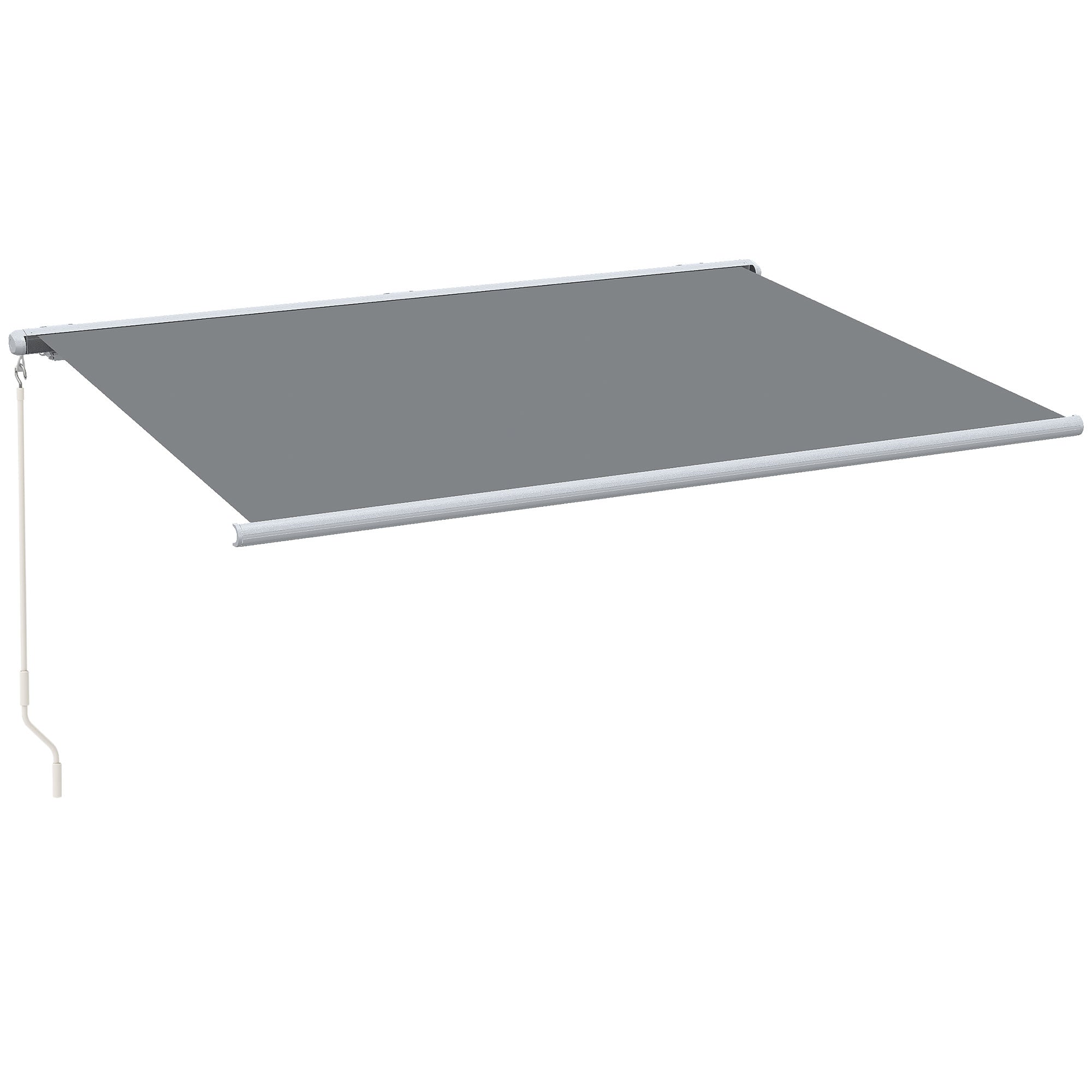 Retractable Electric Awning with LED Lights and Remote Control - Grey