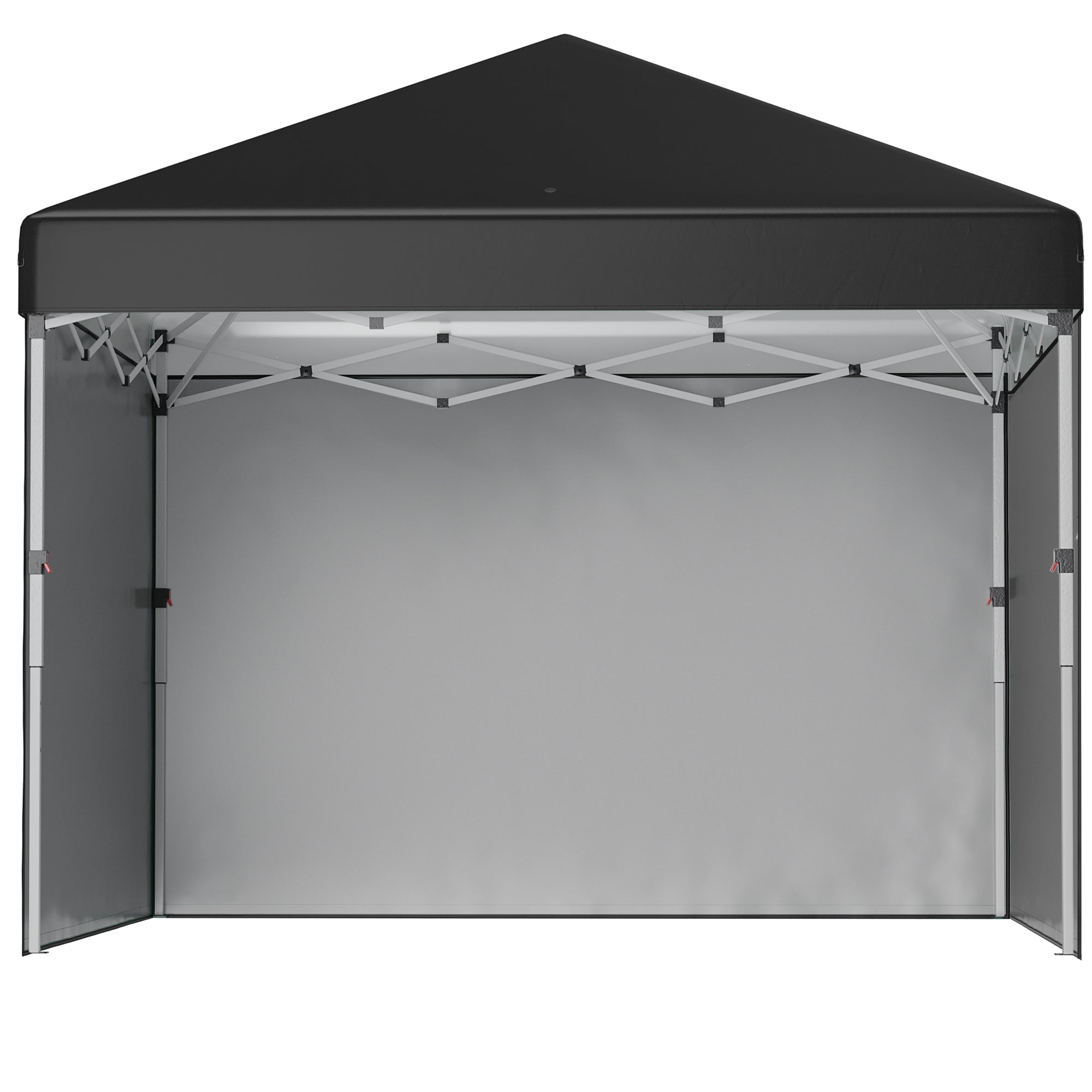 3 x 3m Pop Up Gazebo Event Shelter with Adjustable Height, 2 Sidewalls, Weight Bags & Wheeled Bag - Black