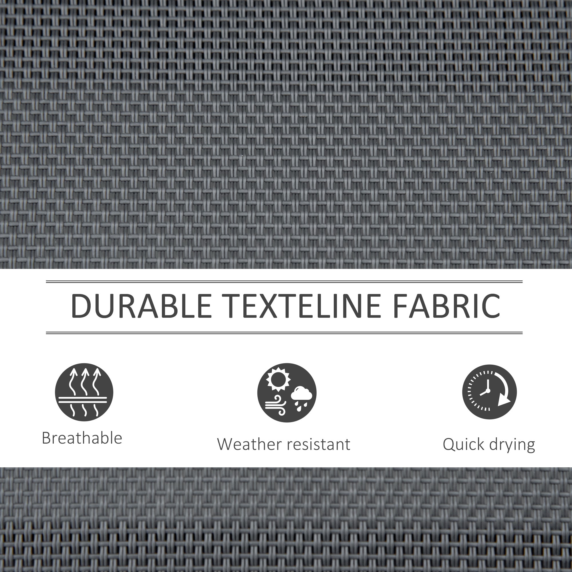 3-Seat Glider Rocking Chair for 3 People Garden Bench Patio Furniture Metal Frame, Grey