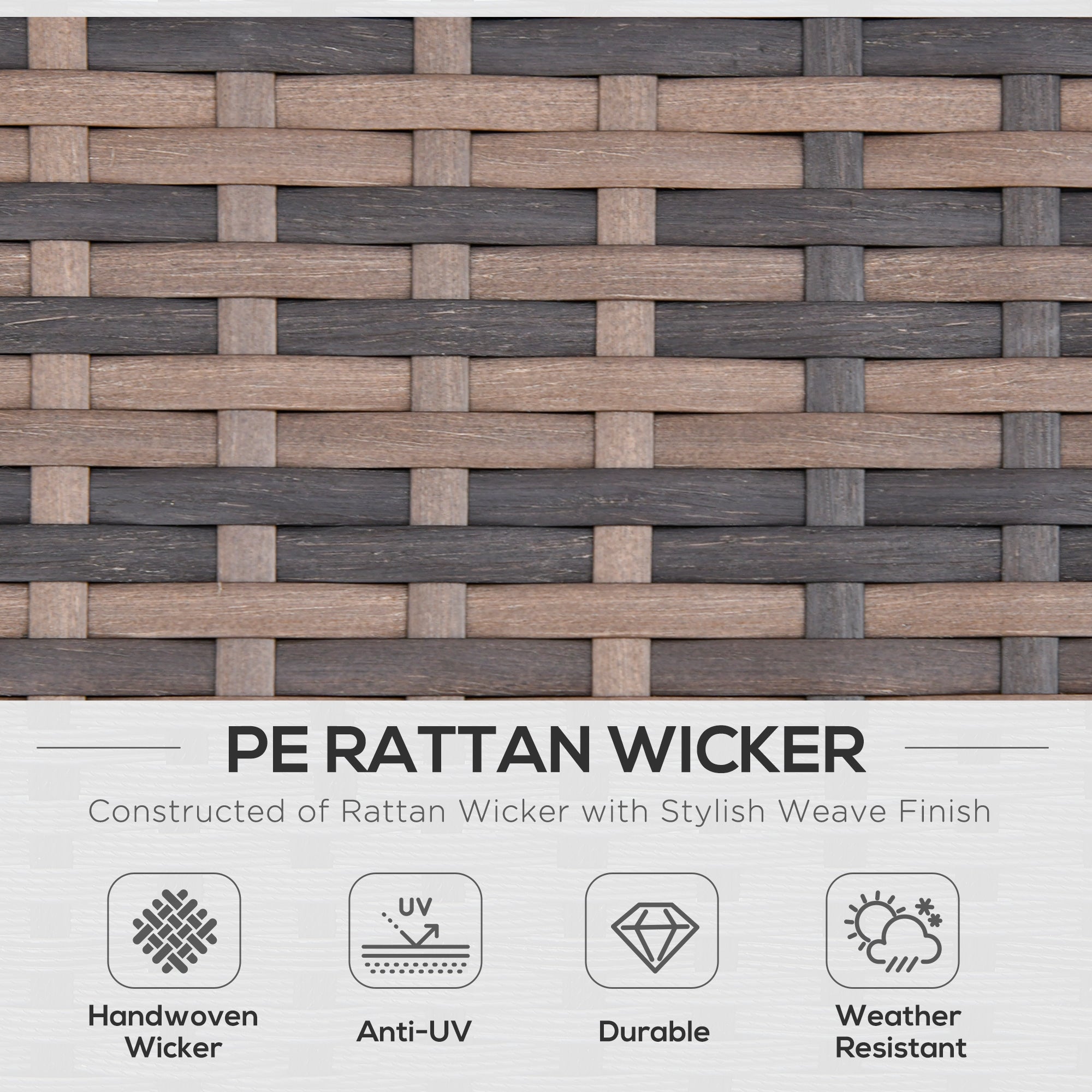 6 Piece Rattan Garden Furniture Set with Storage Table and Cushions - Orange