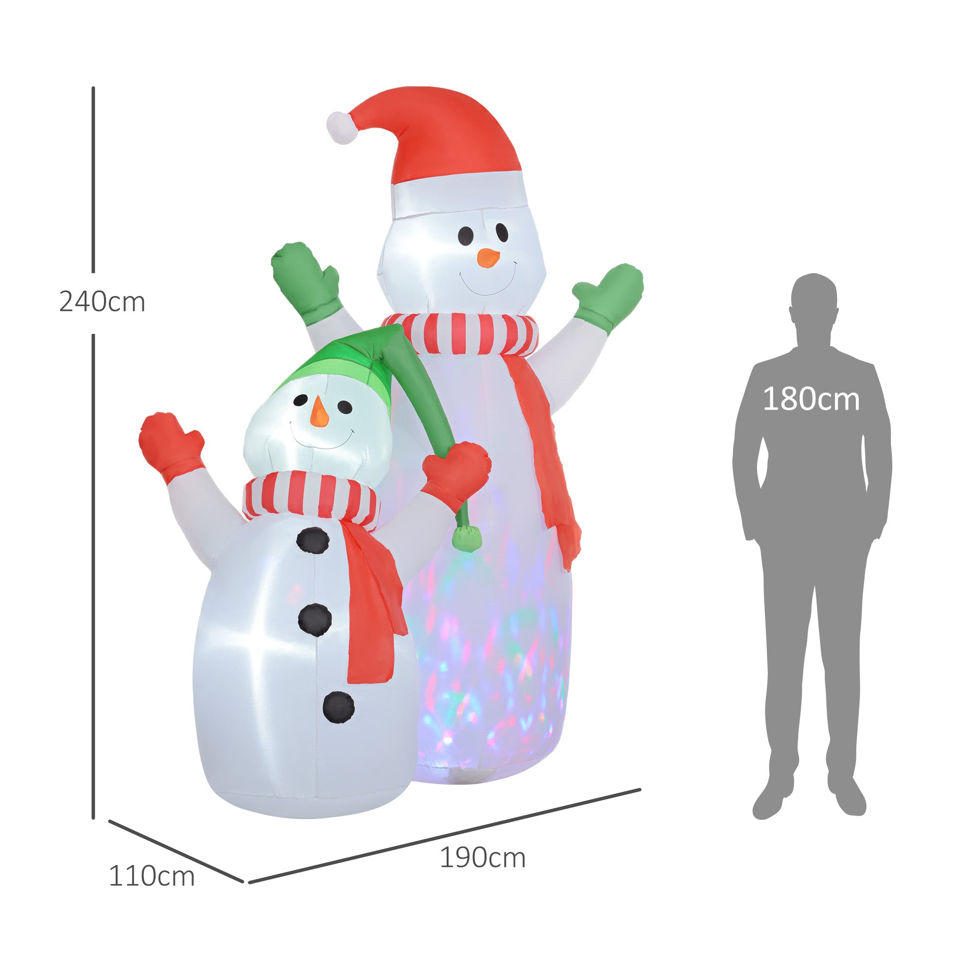 8ft Inflatable Snowman and Son Christmas Decoration