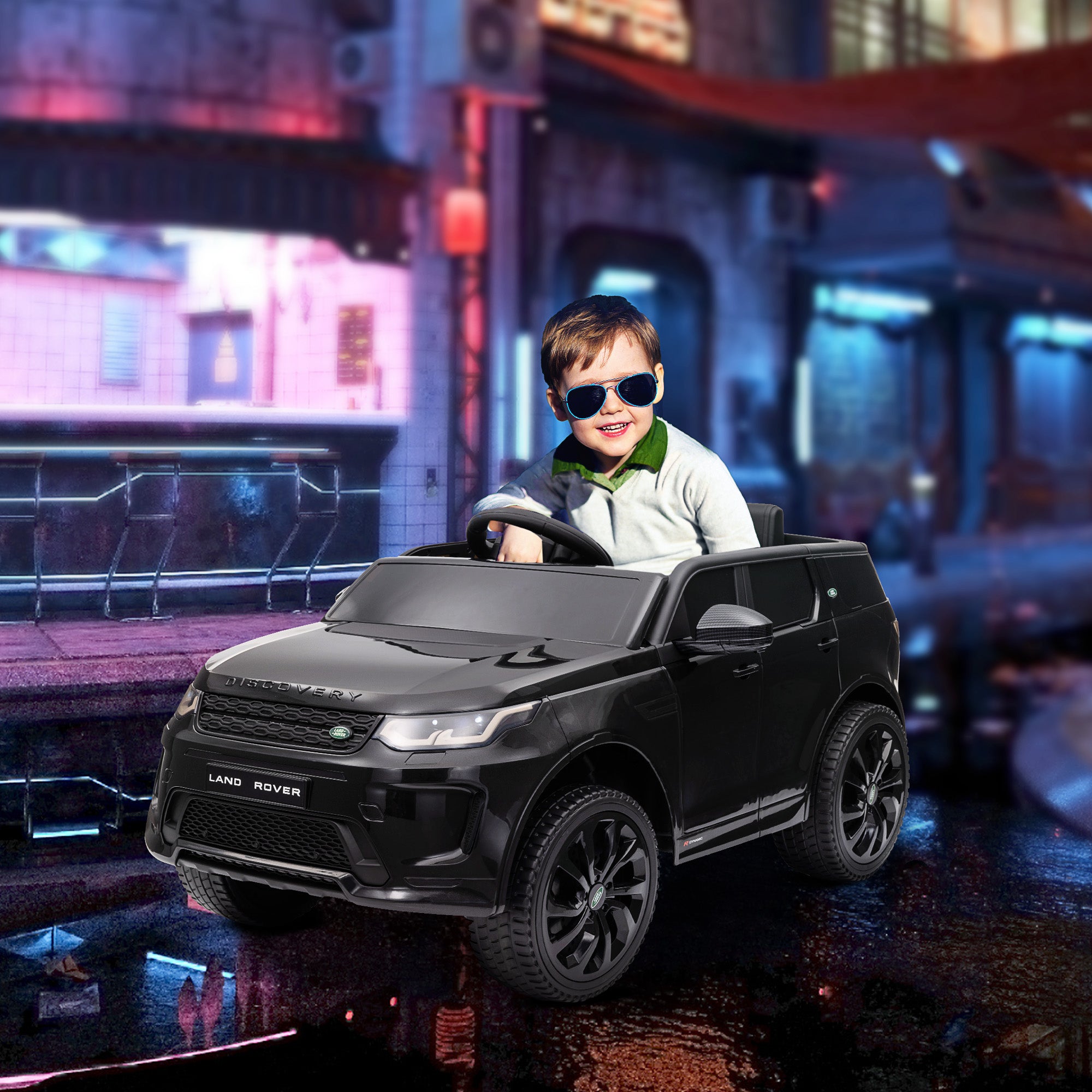 Land Rover Discovery Sport Licensed 12V Kids Ride on Car w/ Remote Control, Lights Music Horn, for 3-6 Years Black