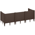 Modular Plastic Raised Garden Bed Kit with Fence Edging 120x43x30 cm - Brown