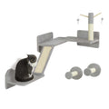 3-Piece Cat Wall Furniture Set with Scratching Posts, Pads, Perches & Toys - Light Grey