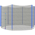 8ft Trampoline Replacement Net with 6 Plastic Pole Covers and Zipped Entrance - Blue