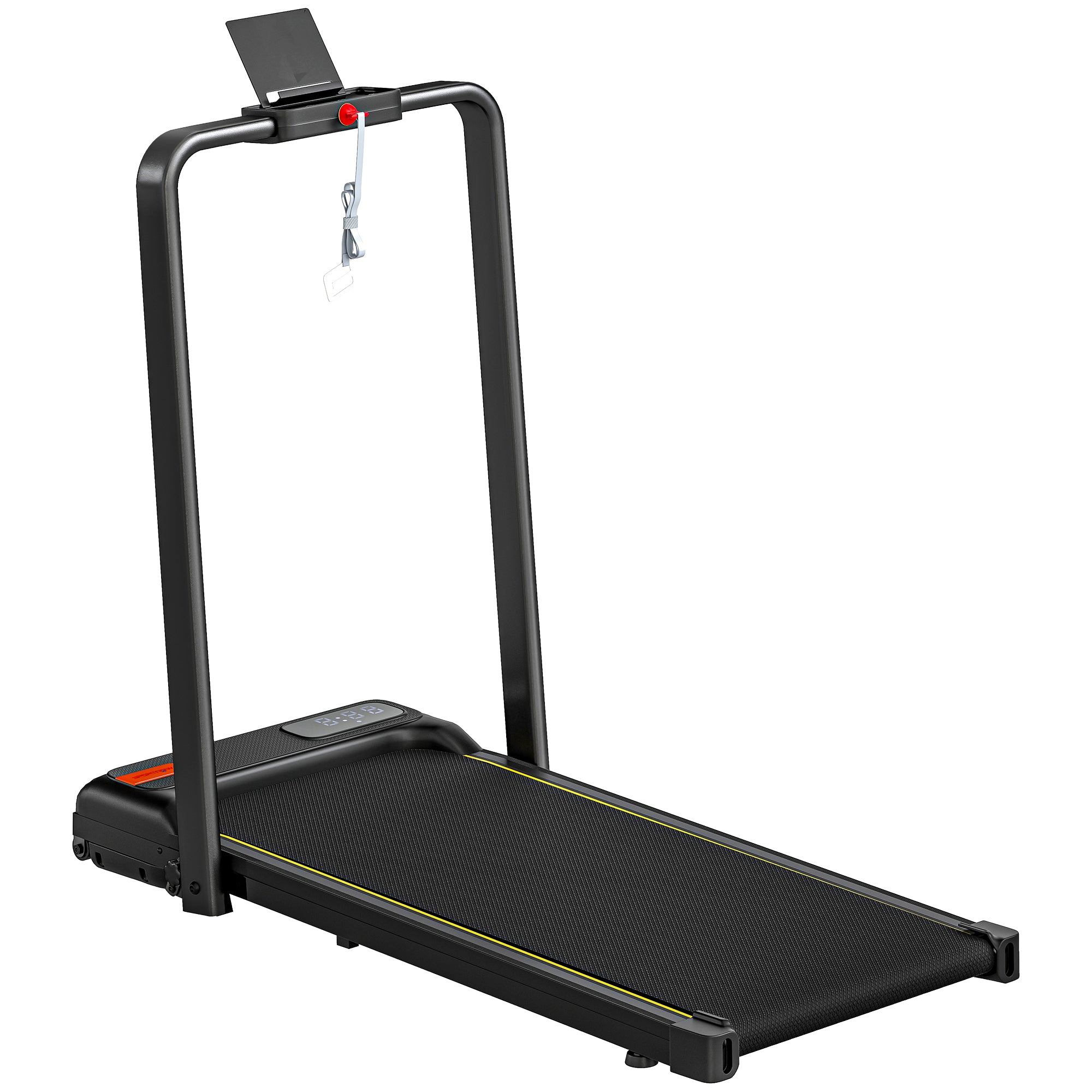 Folding Walking Treadmill, Under Desk Walking Pad with Incline, Black