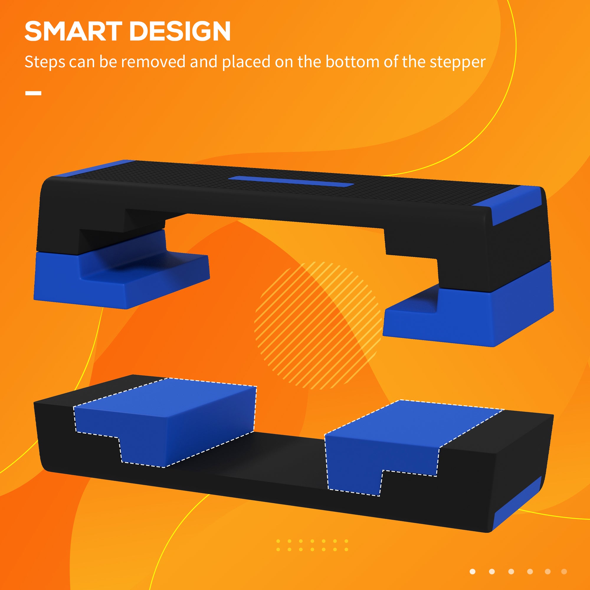 15cm/20cm/25cm Exercise Stepper for Home Workout, Aerobic Step Platform - Blue