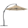 3 Metre Aluminium Cantilever Parasol with 360° Rotation - Khaki